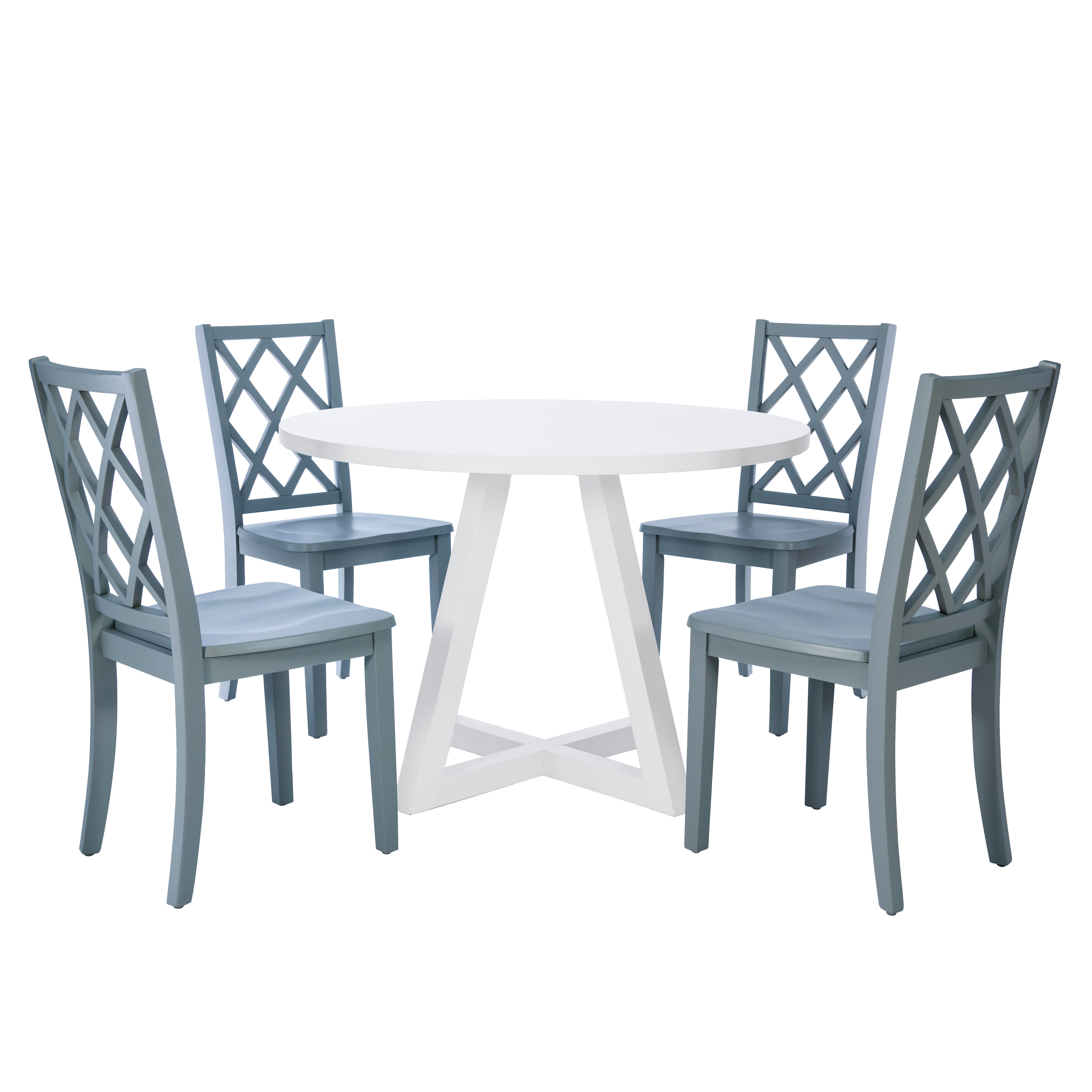 Linon Kolt Round Dining Table and 4 Chairs, Graphite, large