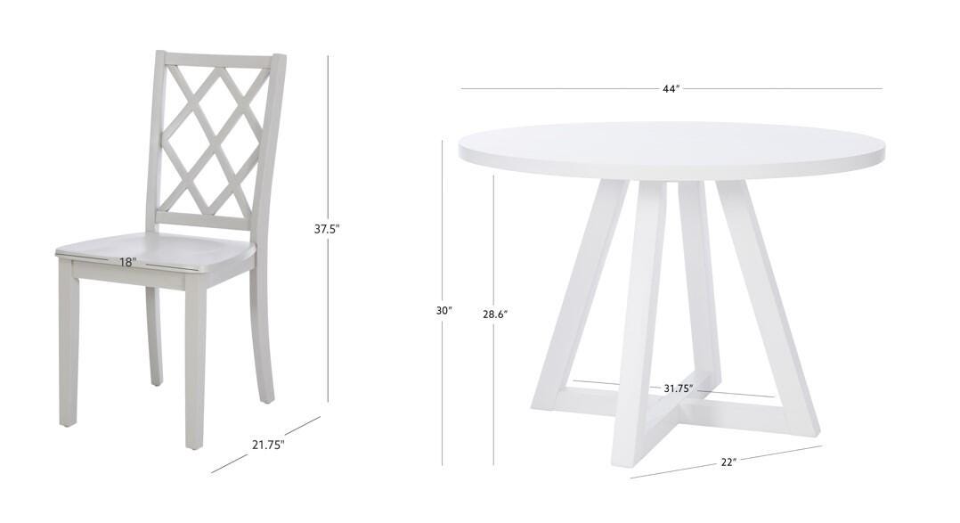 Linon Kolt Round Dining Table and 4 Chairs, Gray, large