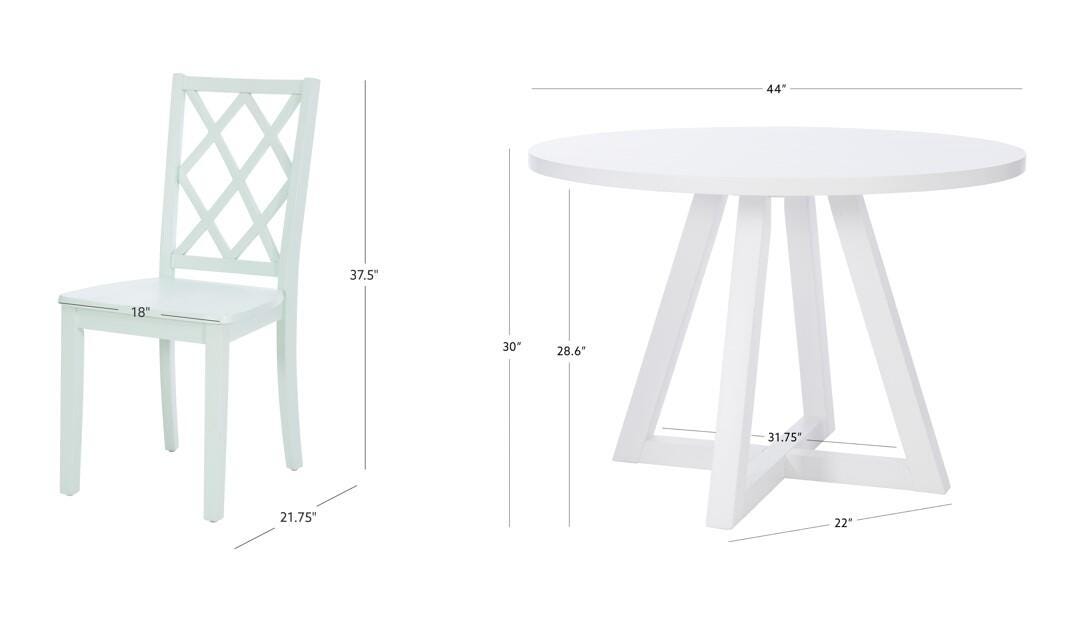 Linon Kolt Round Dining Table and 4 Chairs, Mint, large