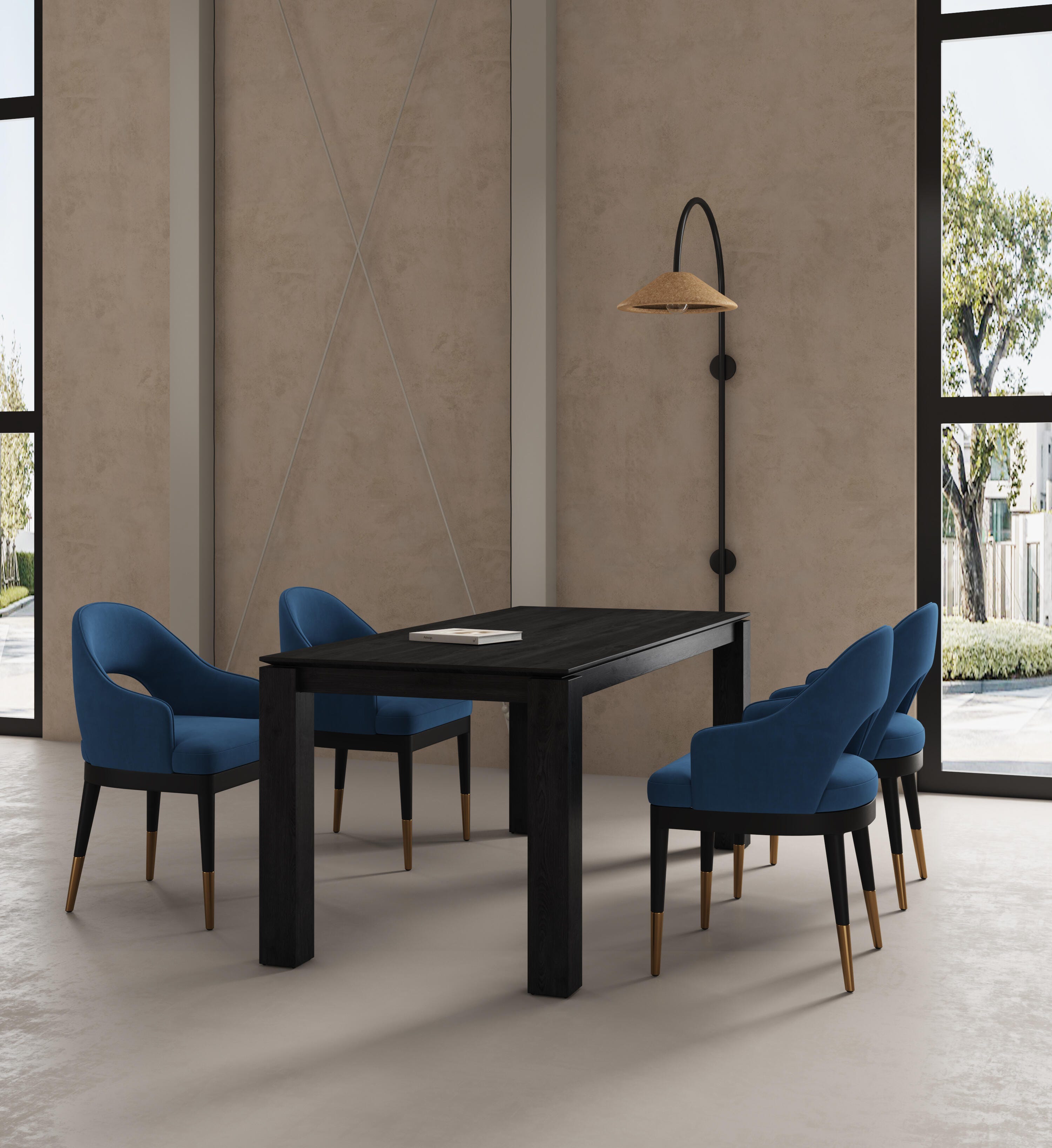 Manhattan Comfort Rockaway And Carrington Dinning Table with 4