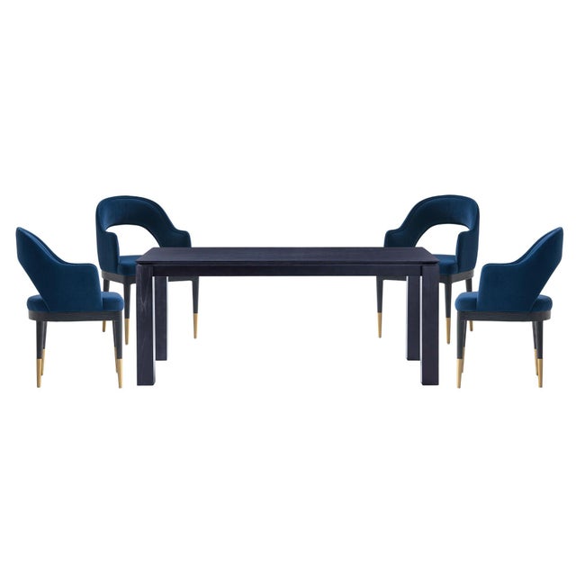 Manhattan Comfort Rockaway And Carrington Dinning Table with 4 Chairs