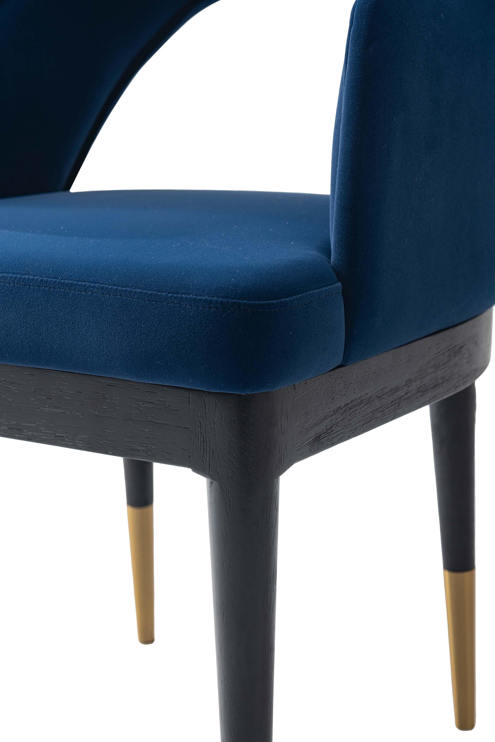 Manhattan Comfort Rockaway And Carrington Dinning Table with 4 Chairs, Black/Midnight Blue, large