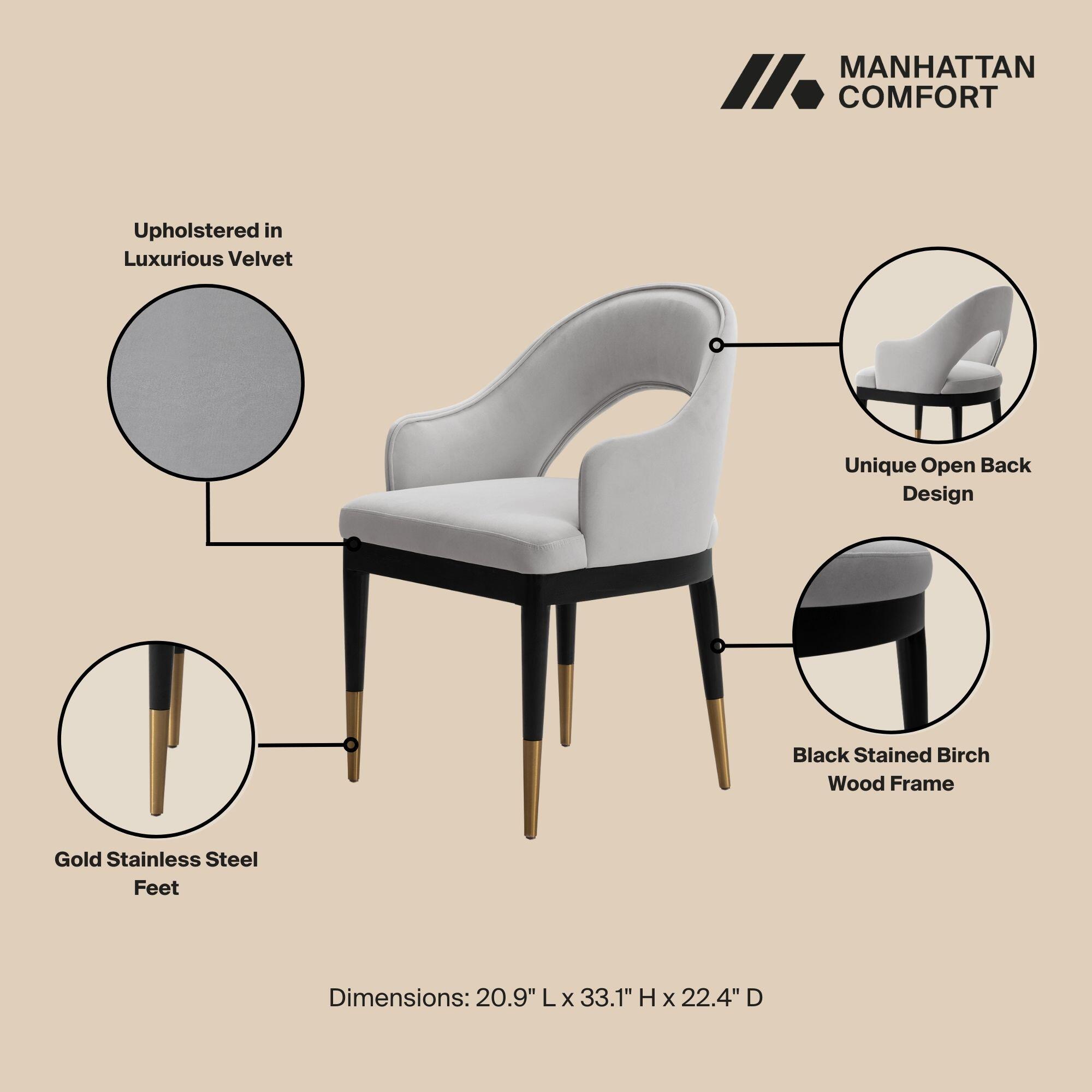 Manhattan Comfort Rockaway And Carrington Dinning Table with 4 Chairs, Natural/Light Gray, large