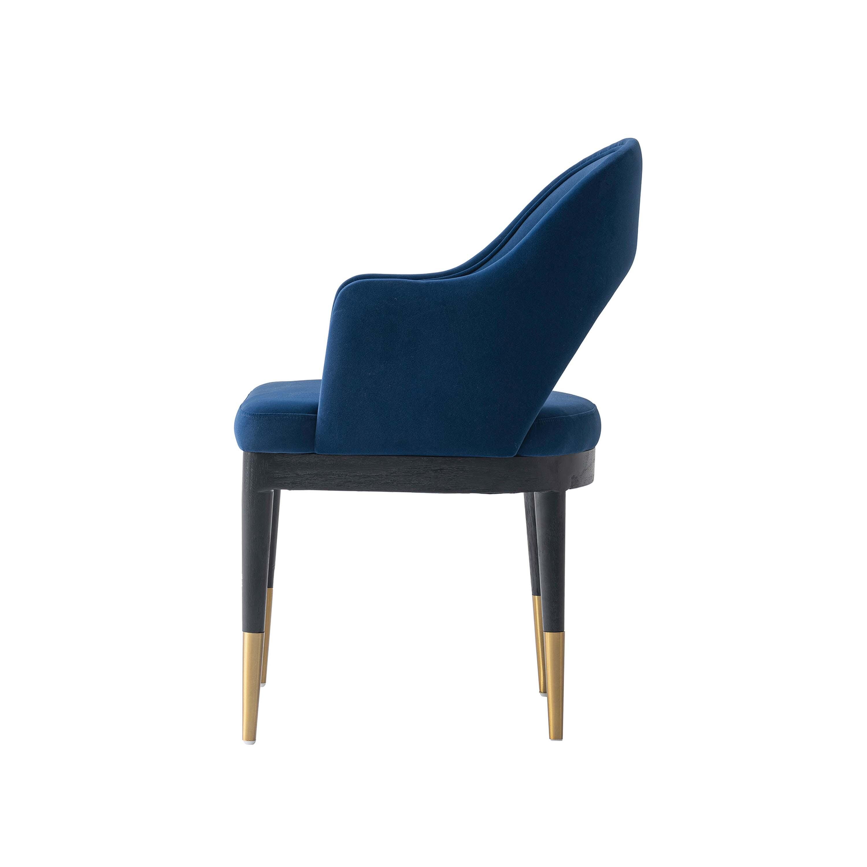 Manhattan Comfort Rockaway And Carrington Dinning Table with 6 Chairs, Black/Midnight Blue, large