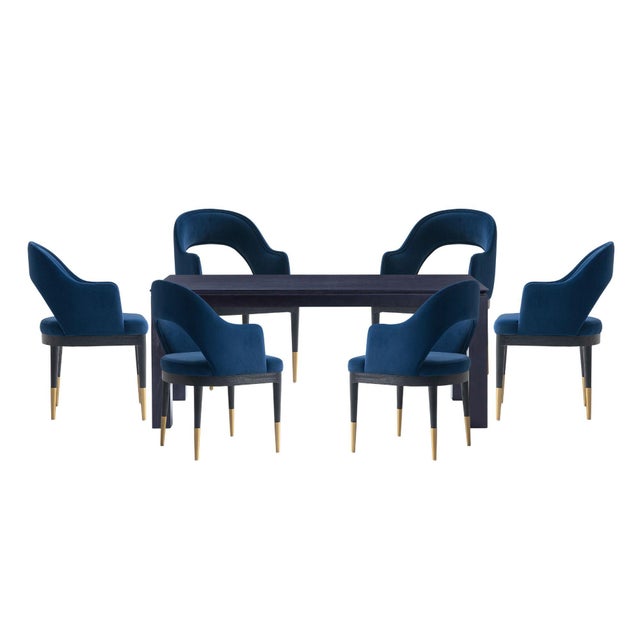Manhattan Comfort Rockaway And Carrington Dinning Table with 6 Chairs