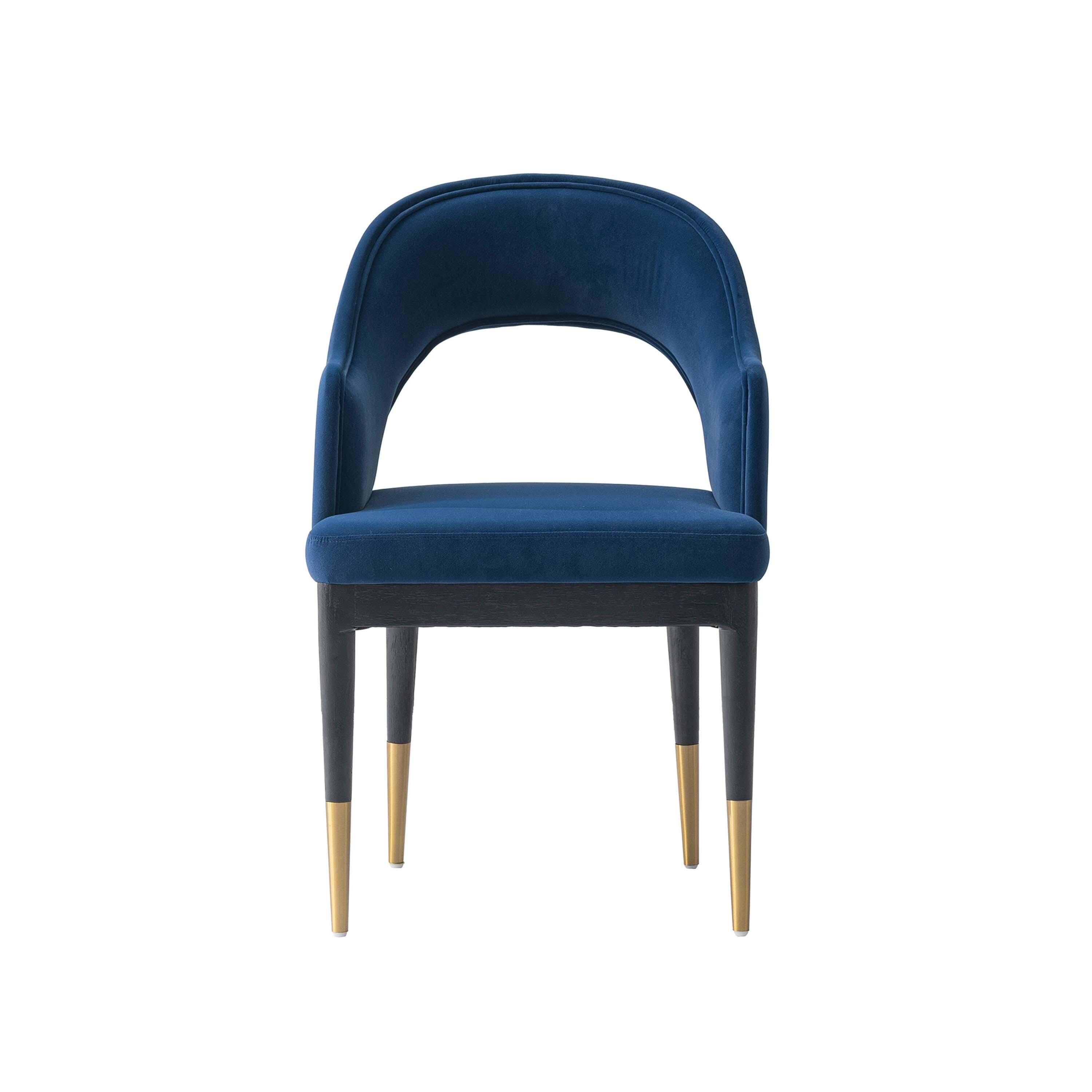 Manhattan Comfort Rockaway And Carrington Dinning Table with 6 Chairs, Black/Midnight Blue, large