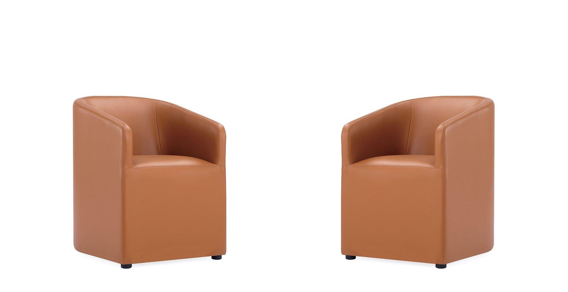 Manhattan Comfort Anna Dining Armchair set of 2, Saddle, large
