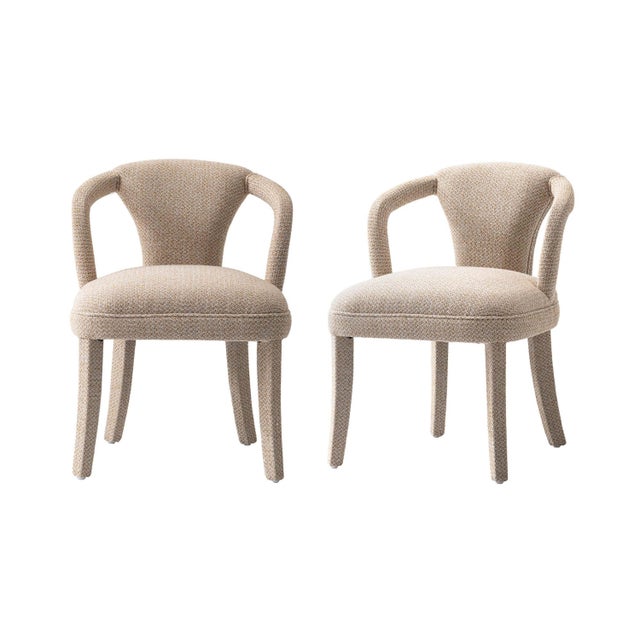 Manhattan Comfort Palmer Dining Armchair set of 2, Gold Dust