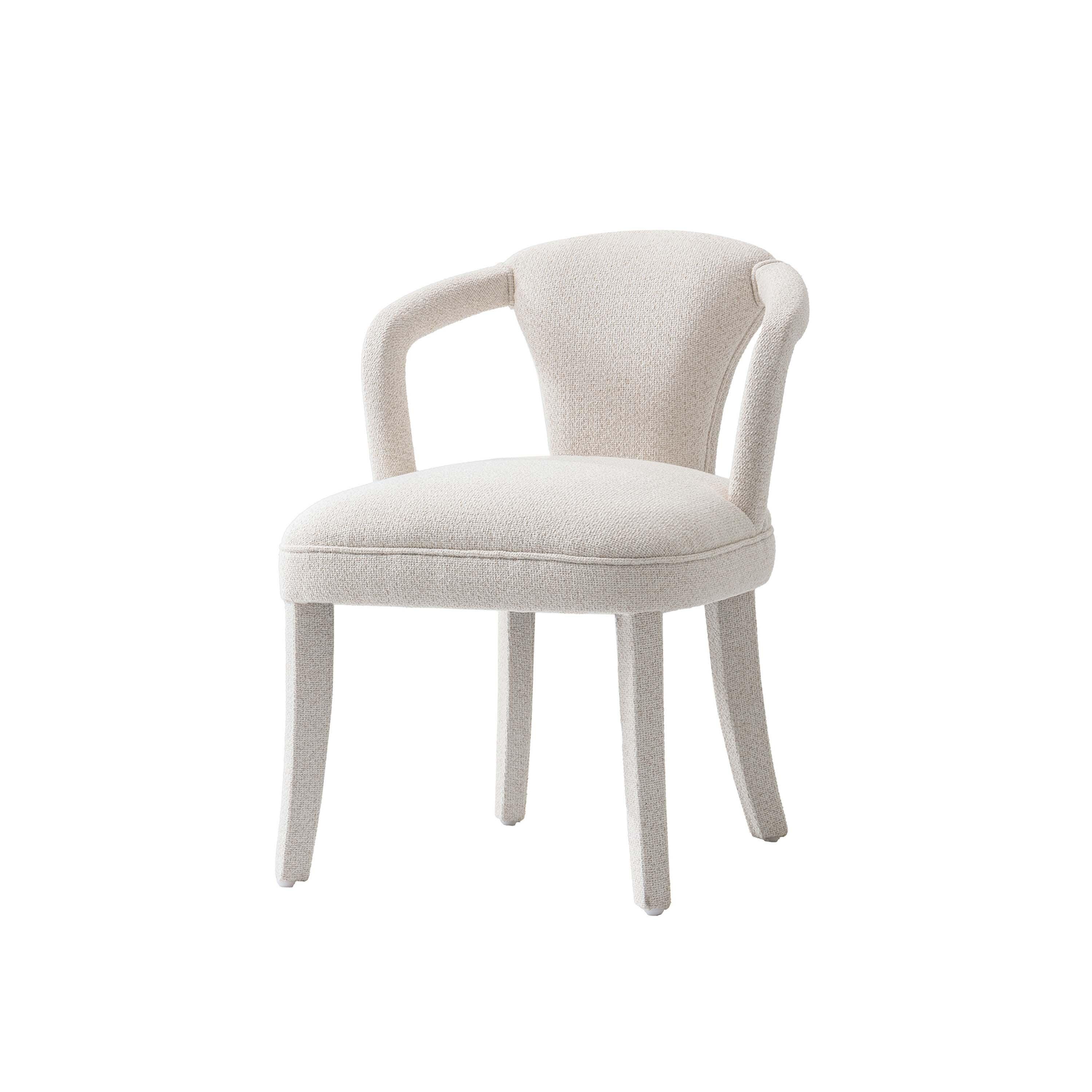 Manhattan Comfort Palmer Dining Armchair set of 2, Ivory, large