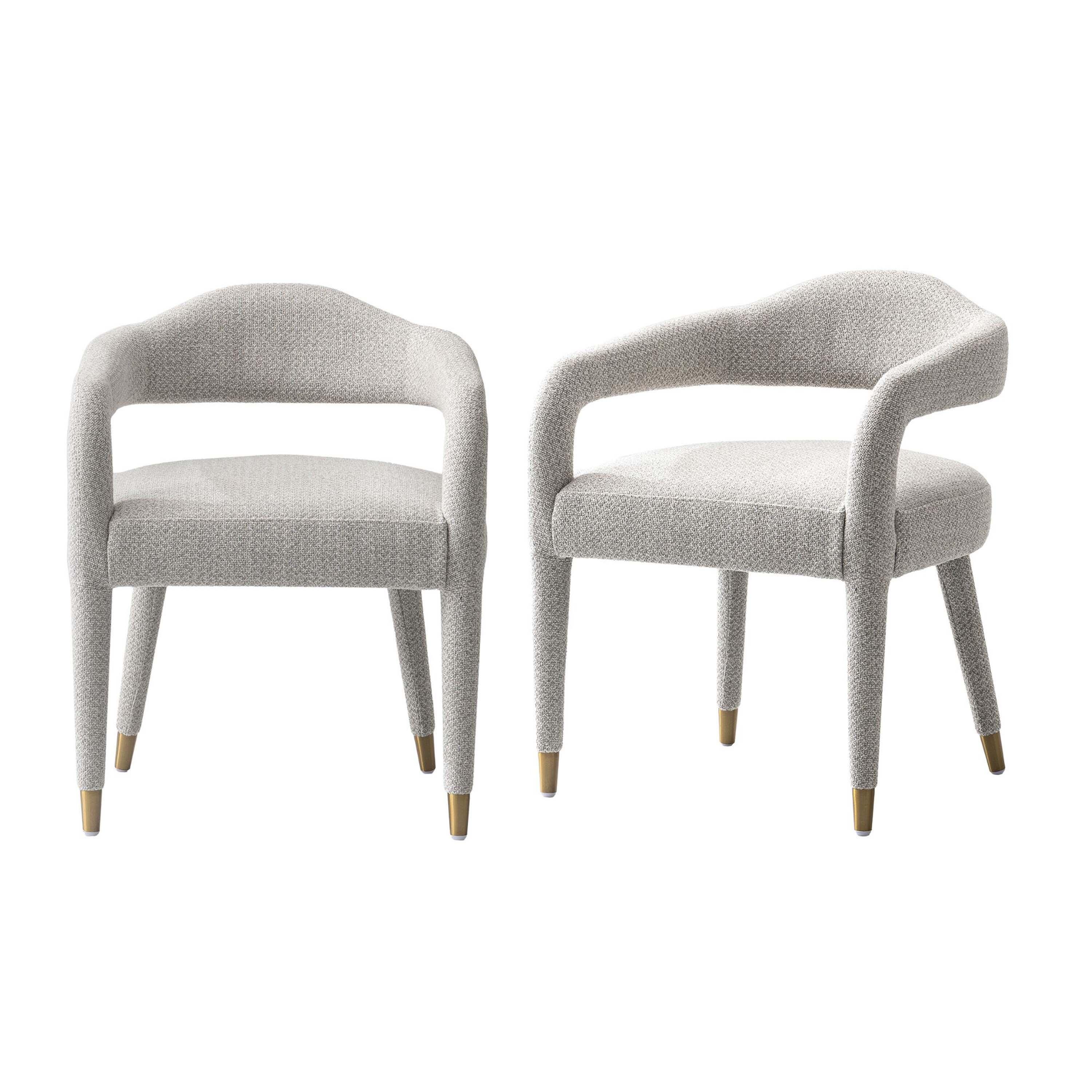 Manhattan Comfort Aspen Dining Armchair set of 2, Silver Lining, large