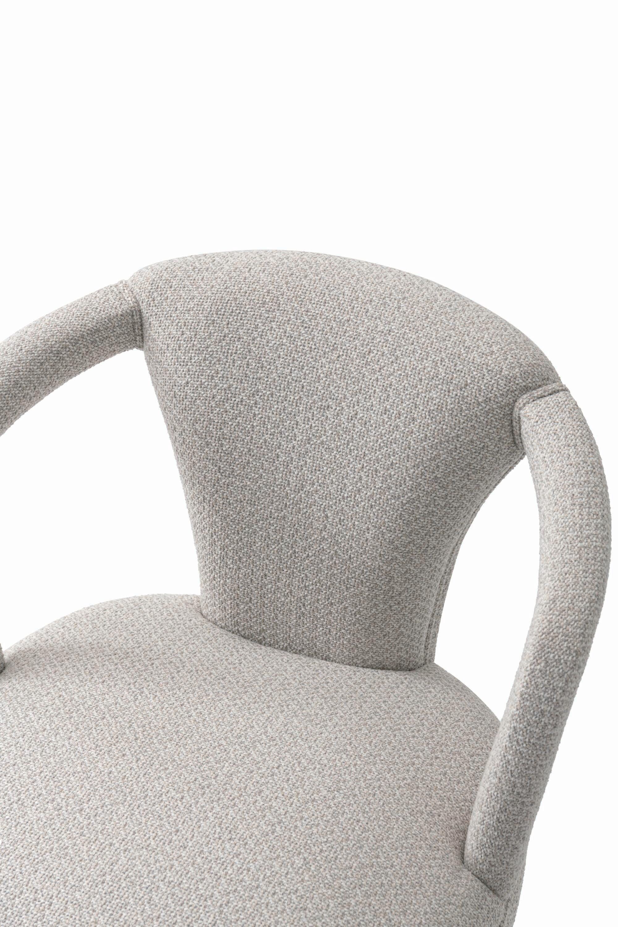 Manhattan Comfort Palmer Dining Armchair set of 2, Silver Lining, large