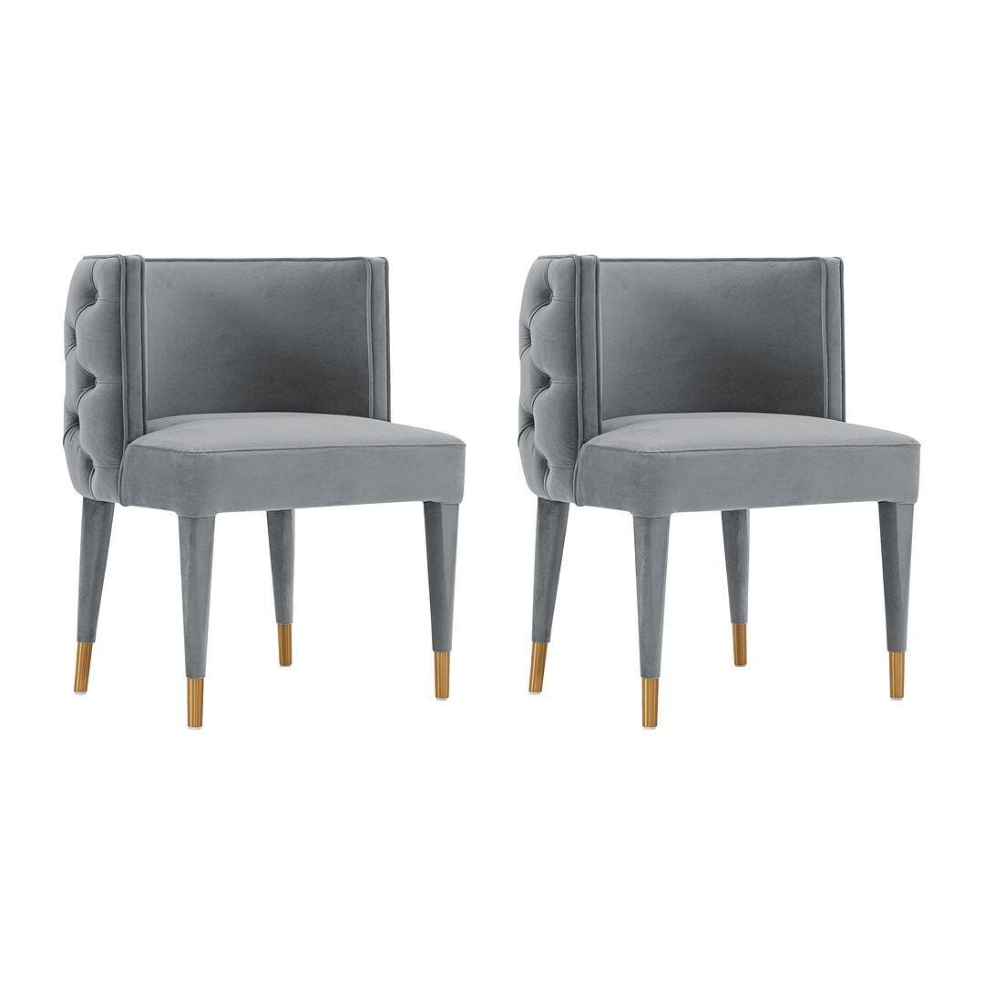 Manhattan Comfort Maya Dining Chair set of 2, Gray, large