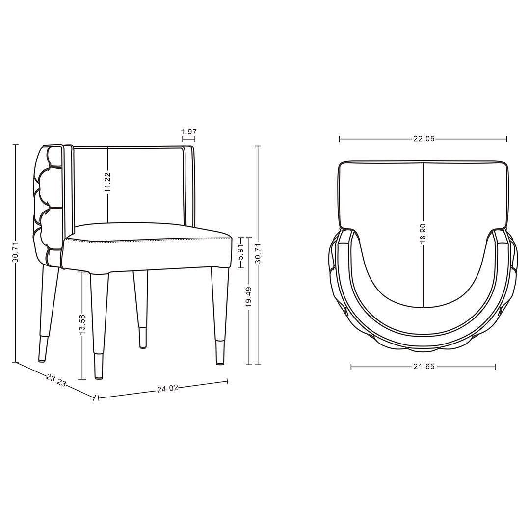 Manhattan Comfort Maya Dining Chair set of 2, Gray, large