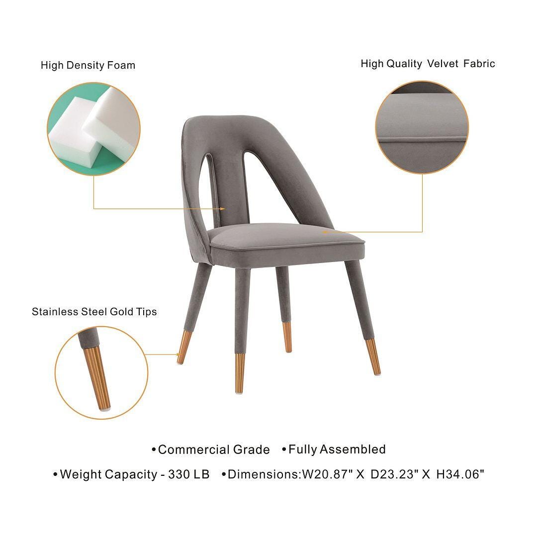 Manhattan Comfort Neda Dining Chair set of 2, Gray, large