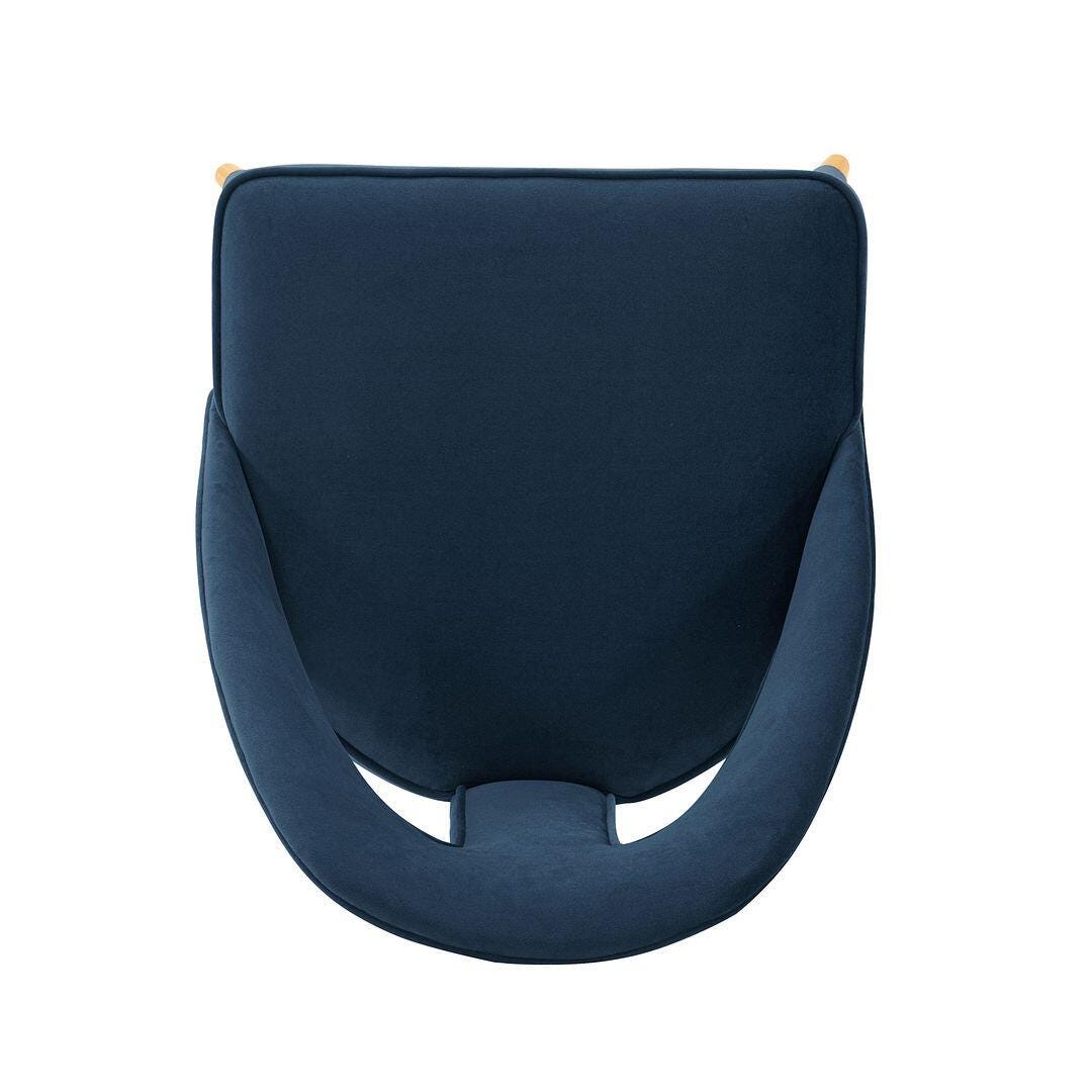 Manhattan Comfort Neda Dining Chair set of 2, Midnight Blue, large
