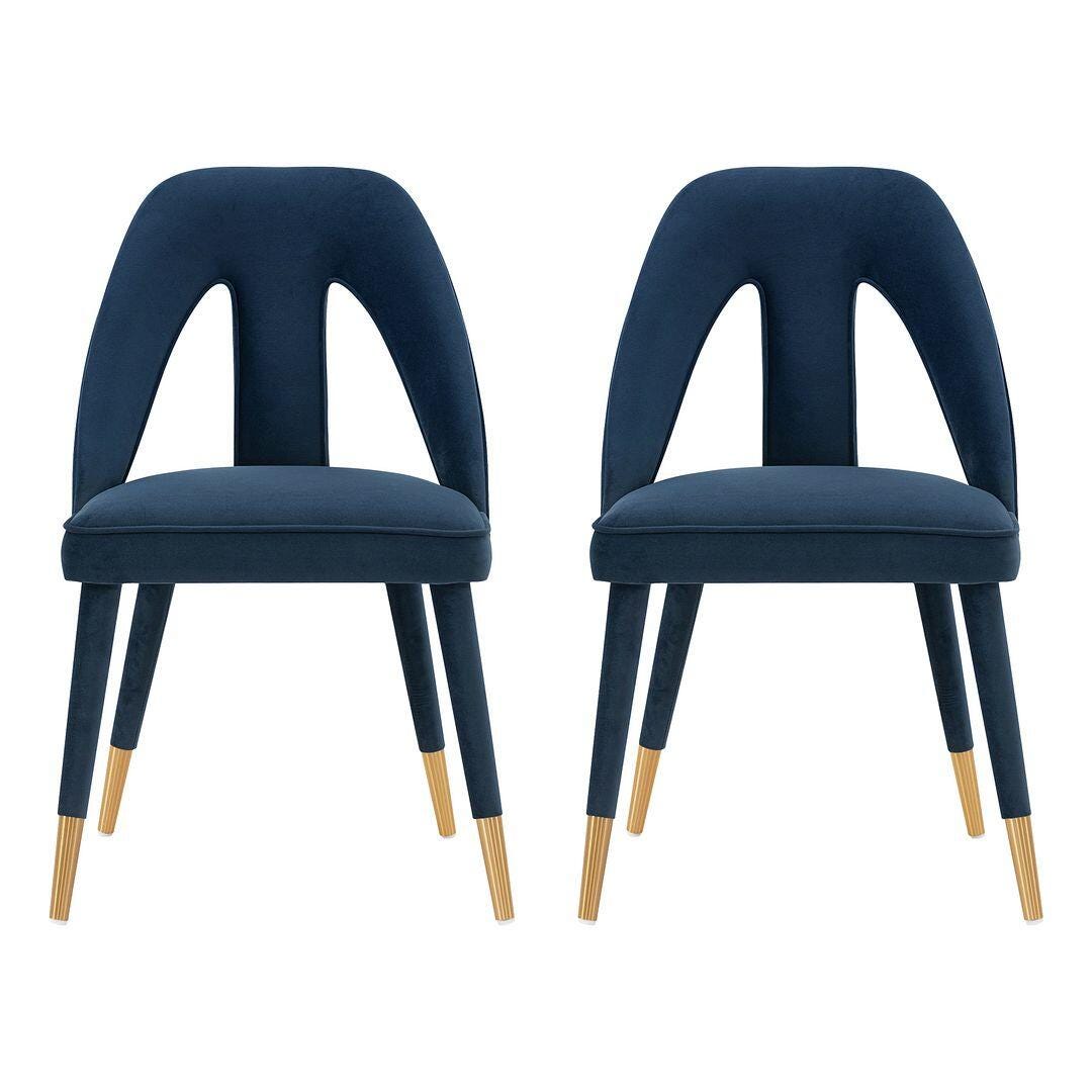Manhattan Comfort Neda Dining Chair set of 2, Midnight Blue, large