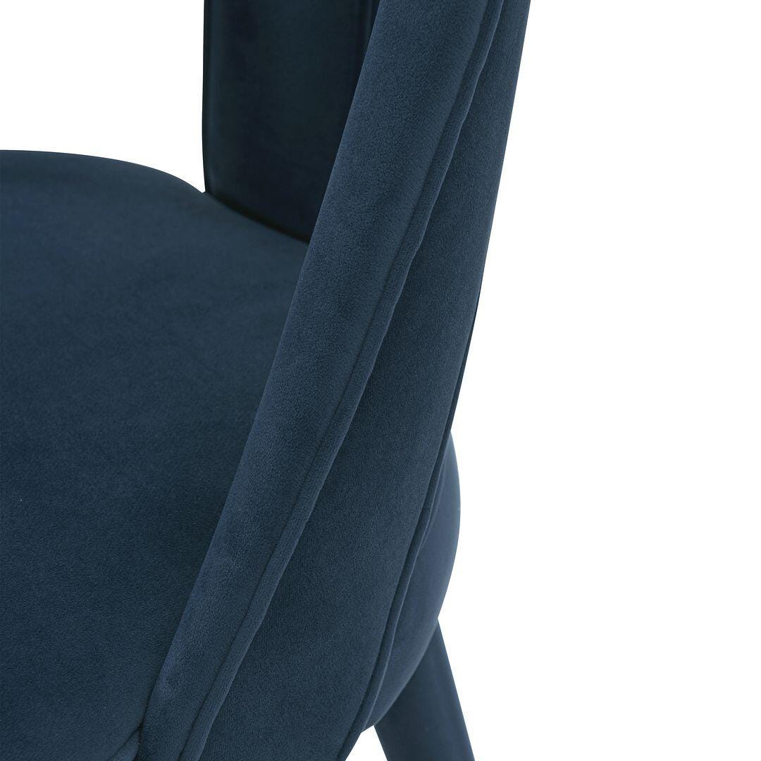 Manhattan Comfort Neda Dining Chair set of 2, Midnight Blue, large