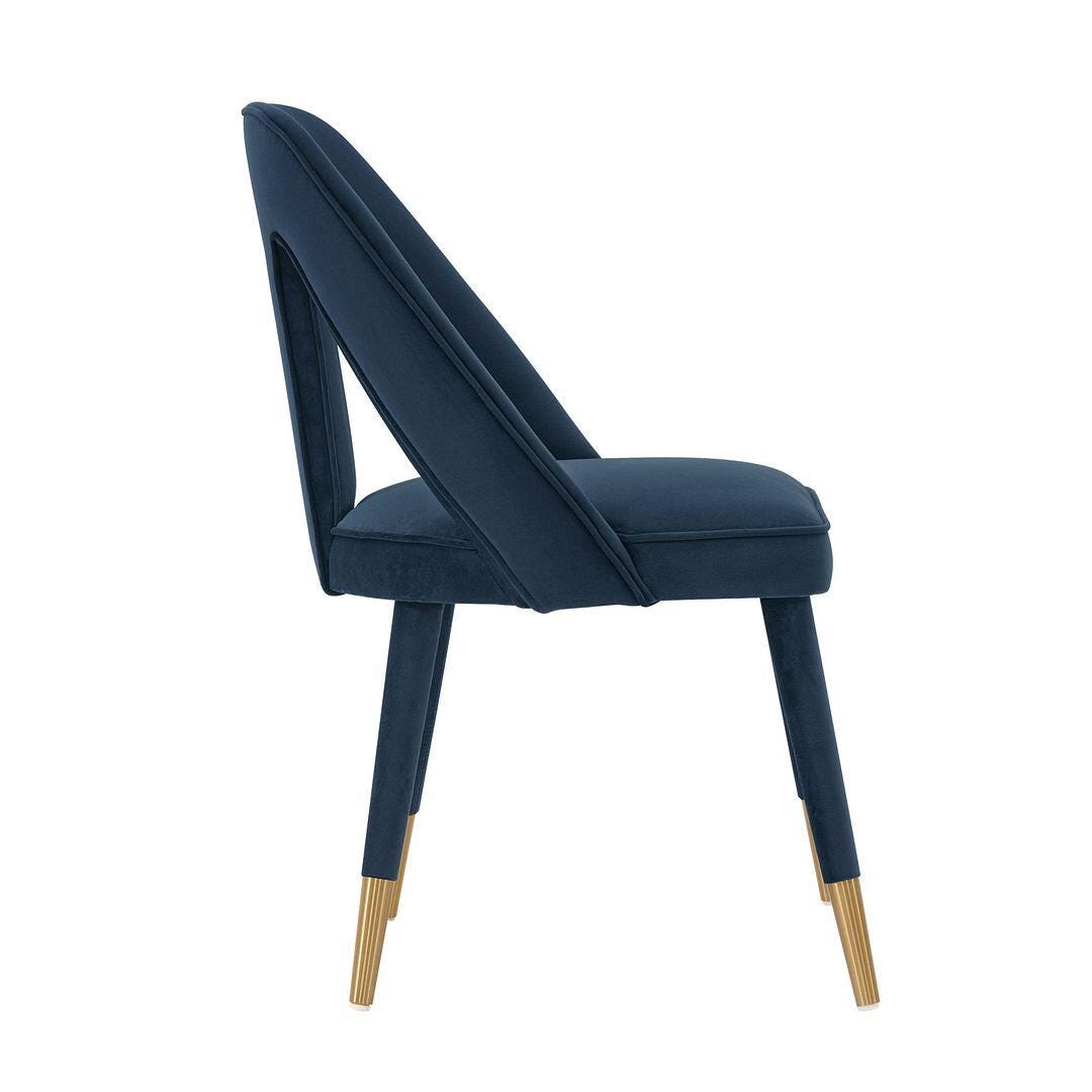 Manhattan Comfort Neda Dining Chair set of 2, Midnight Blue, large