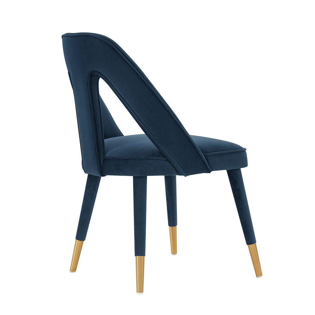 Manhattan Comfort Neda Dining Chair set of 2, Midnight Blue, large
