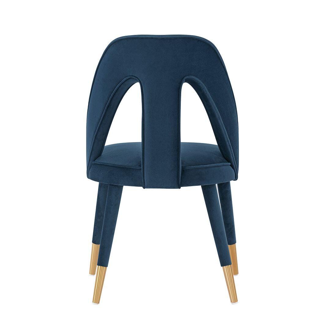 Manhattan Comfort Neda Dining Chair set of 2, Midnight Blue, large