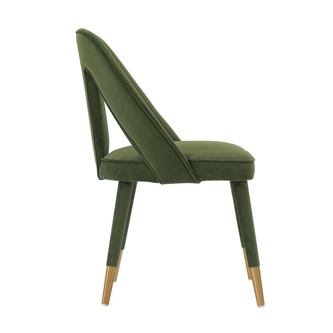 Manhattan Comfort Neda Dining Chair set of 2, Olive Green, large