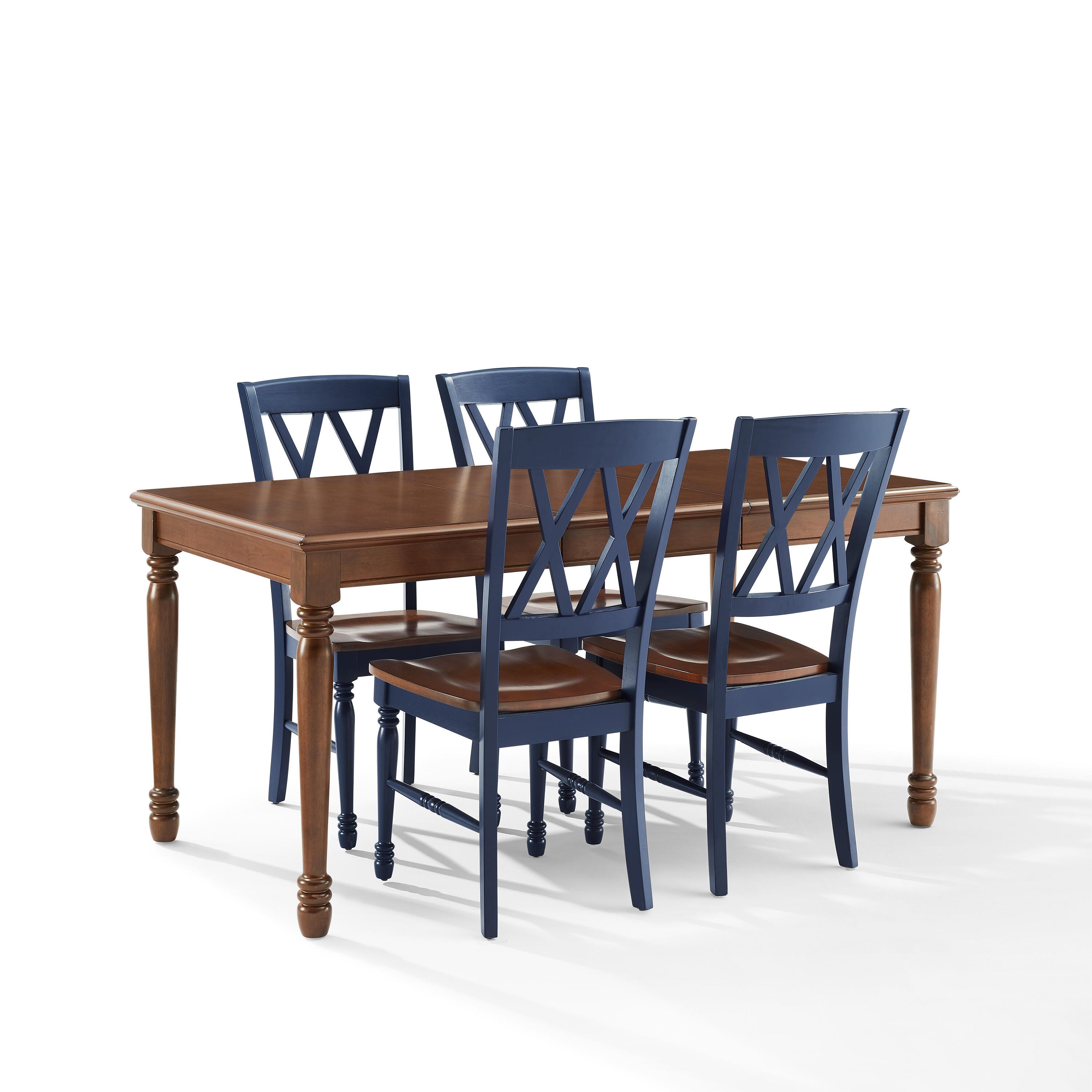 Crosley Furniture Shelby Dining Table and 4 Chairs, Navy, large
