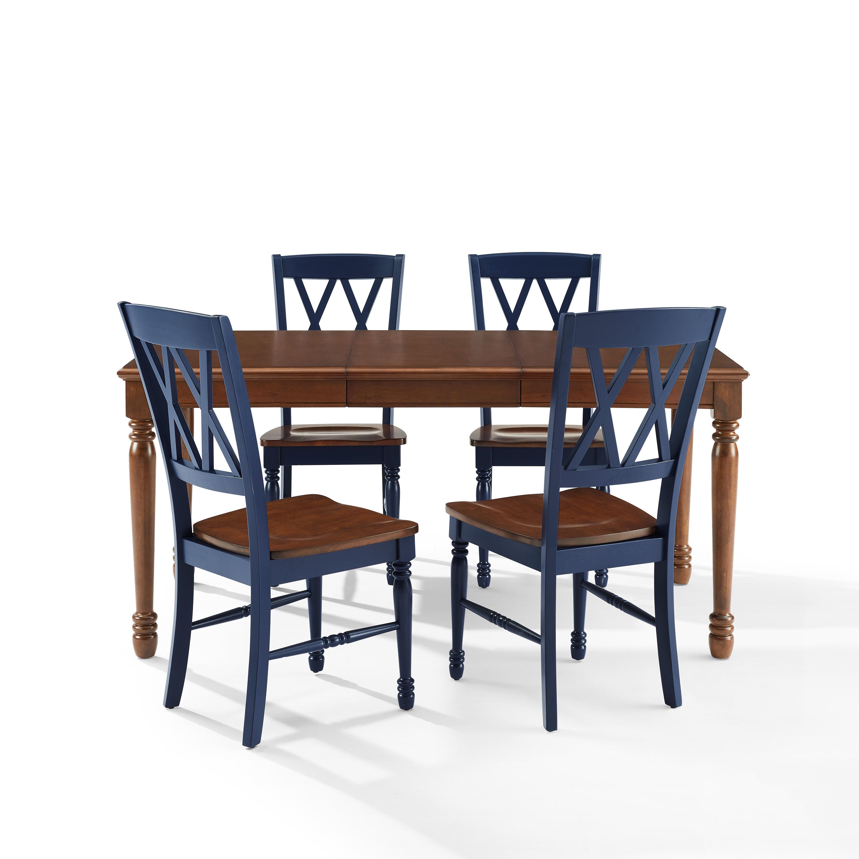 Crosley Furniture Shelby Dining Table and 4 Chairs, Navy, large