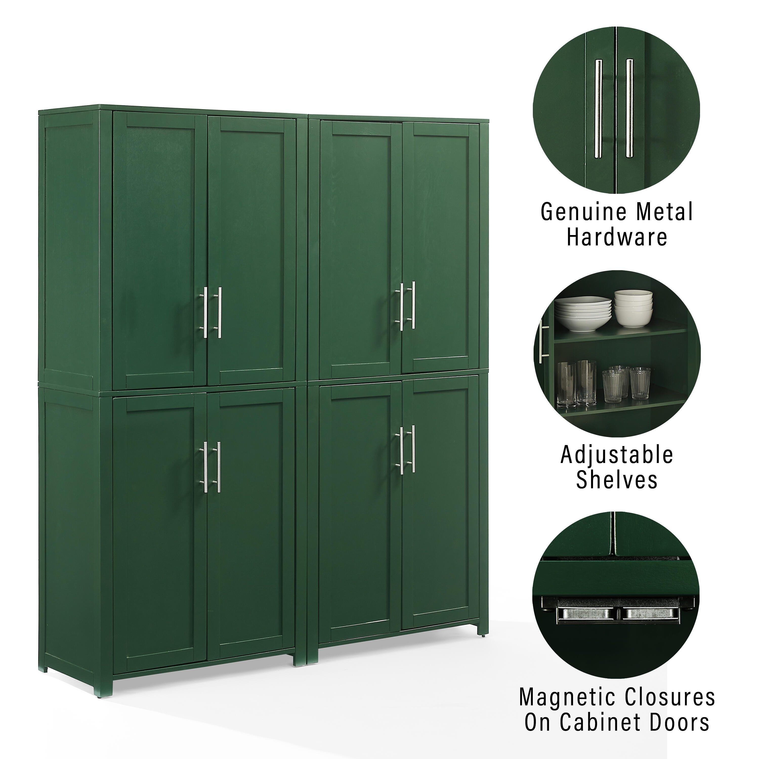 Crosley Furniture Savannah Kitchen Pantry Storage Cabinet (Set of 2), , large