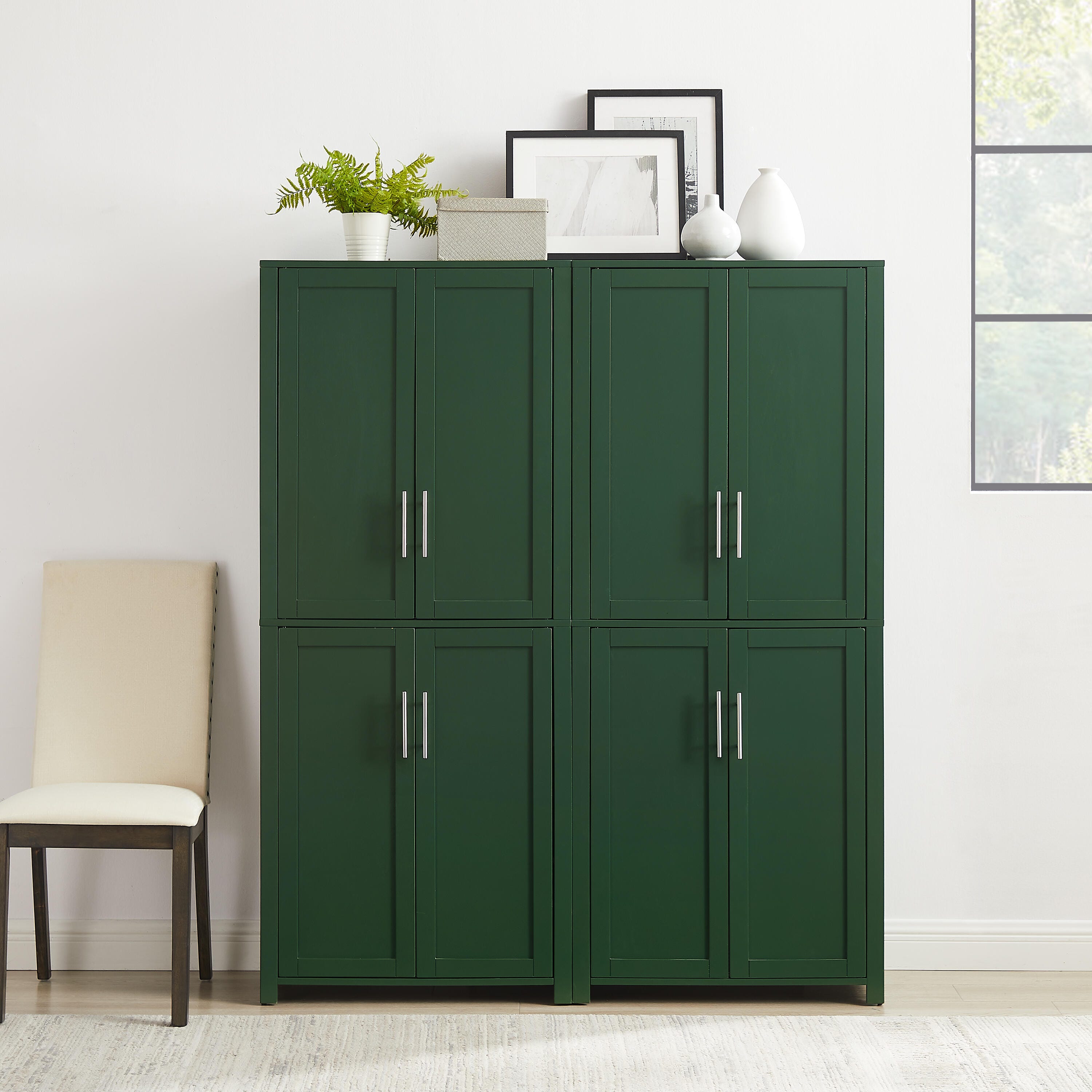 Crosley Furniture Savannah Kitchen Pantry Storage Cabinet (Set of 2), , large
