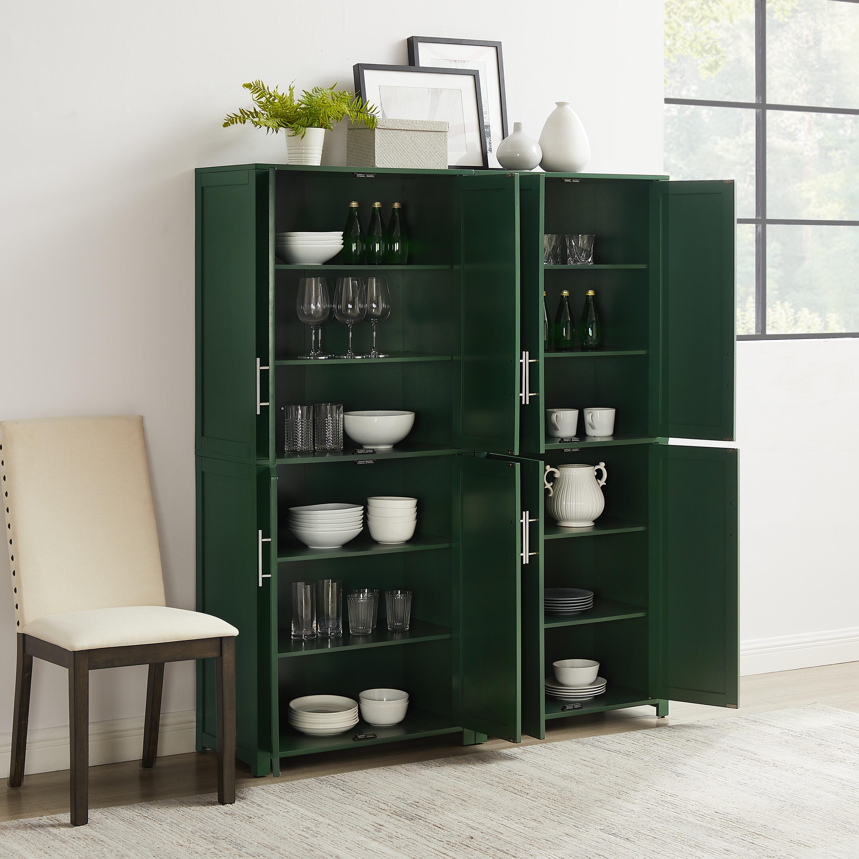Crosley Furniture Savannah Kitchen Pantry Storage Cabinet (Set of 2), , large