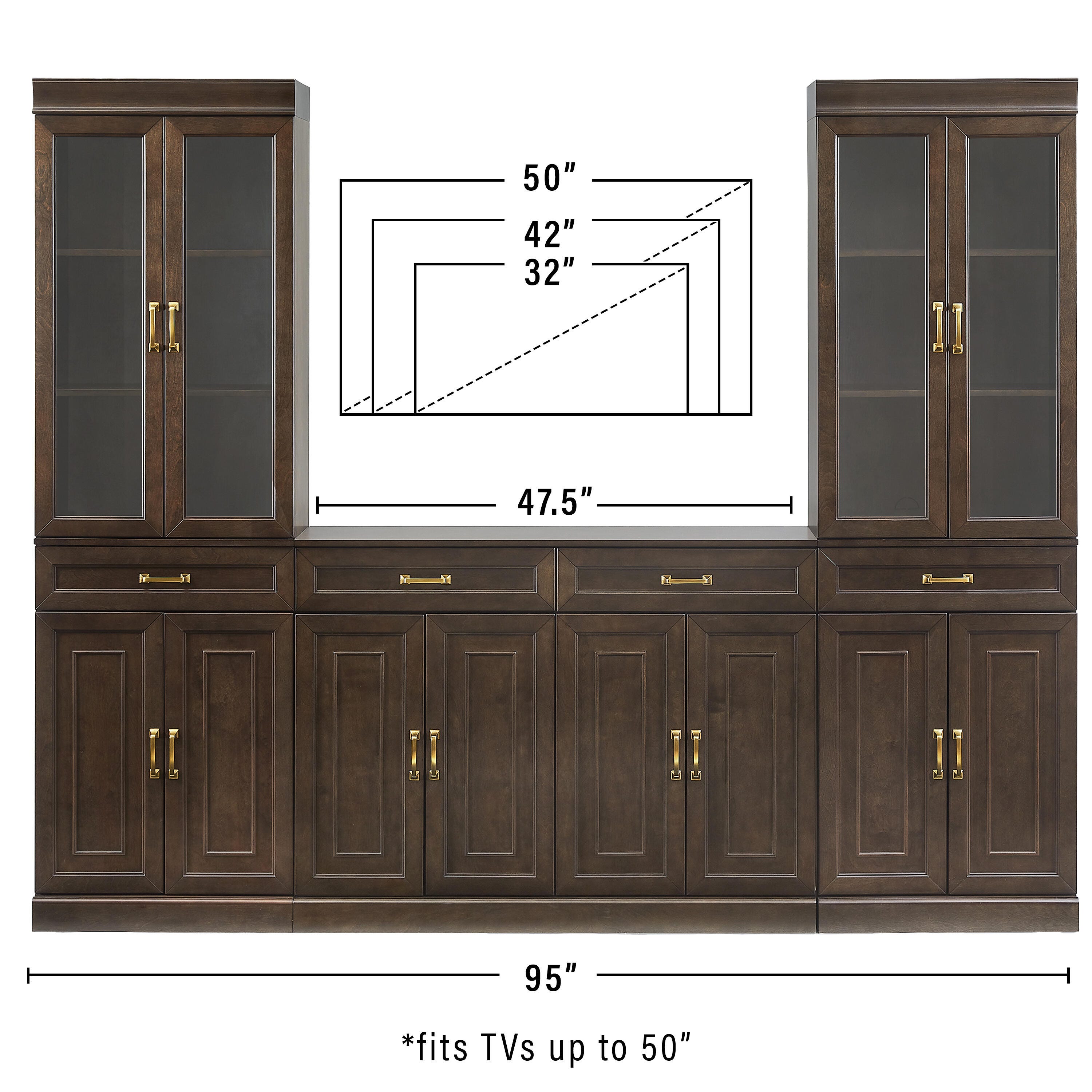 Crosley Furniture Stanton Sideboard And Glass Door Pantry Set, , large