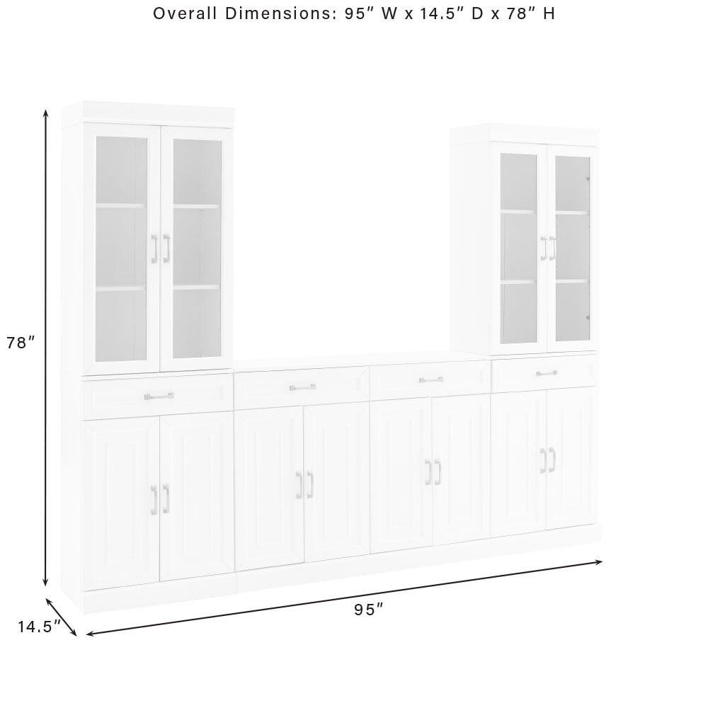 Crosley Furniture Stanton Sideboard And Glass Door Pantry Set, , large