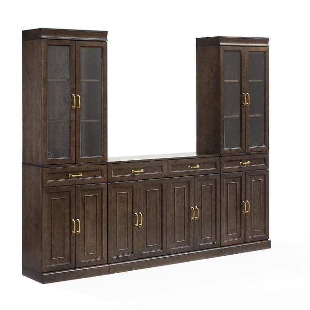 Crosley Furniture Stanton Sideboard And Glass Door Pantry Set