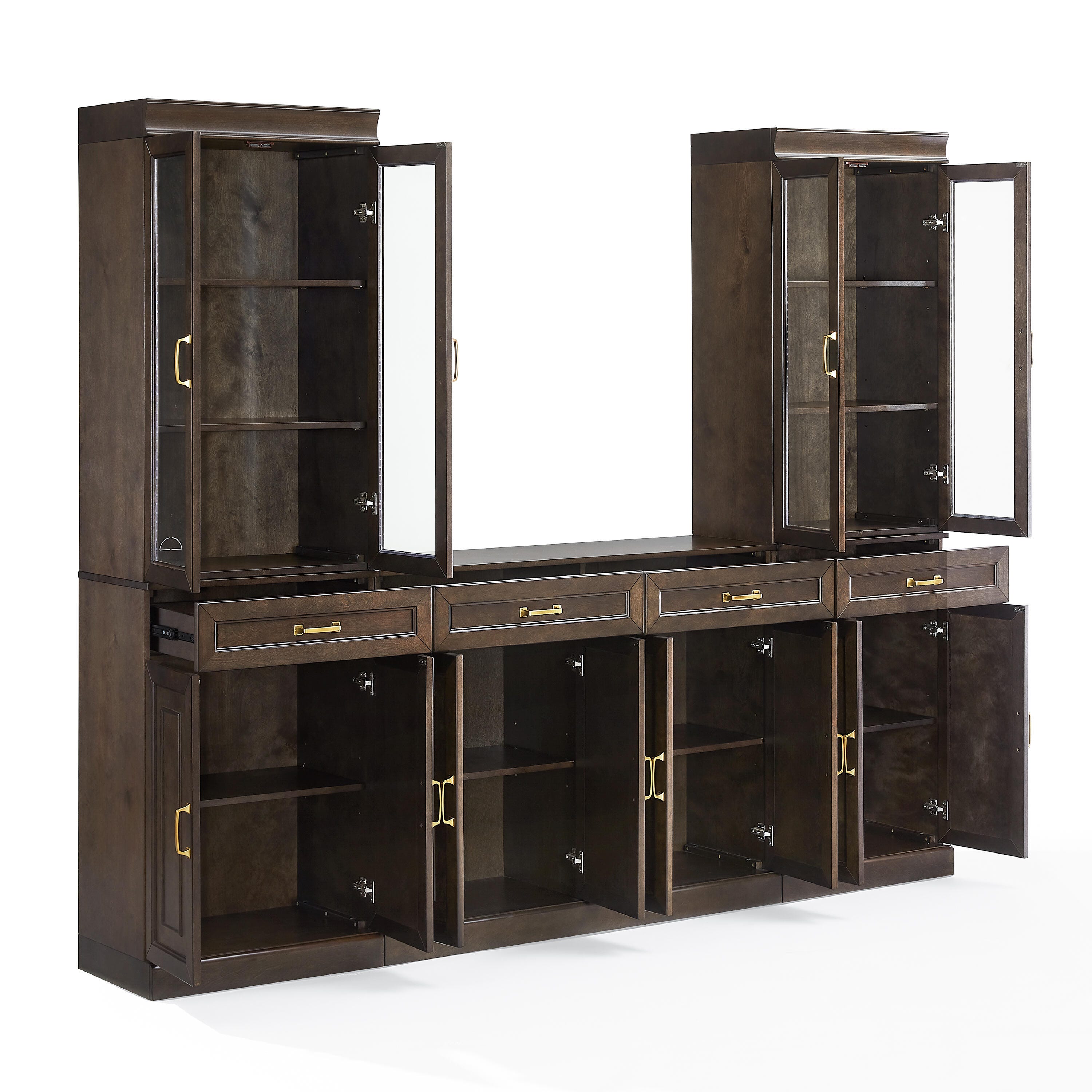 Crosley Furniture Stanton Sideboard And Glass Door Pantry Set, , large