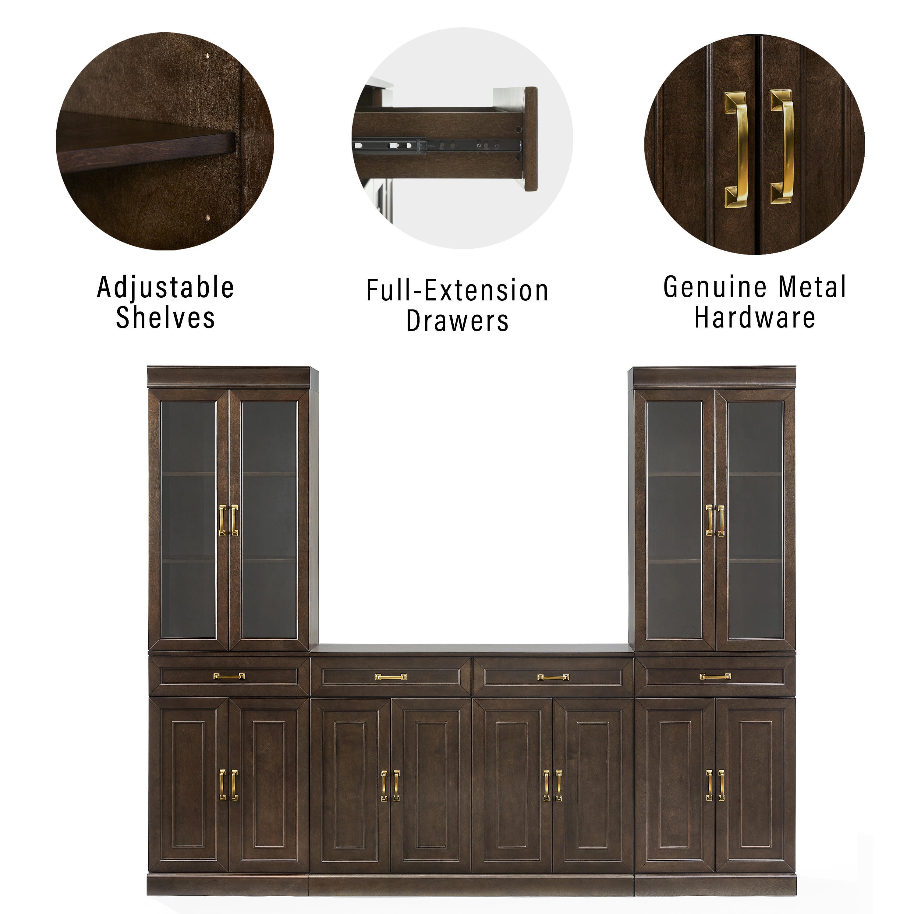 Crosley Furniture Stanton Sideboard And Glass Door Pantry Set, , large