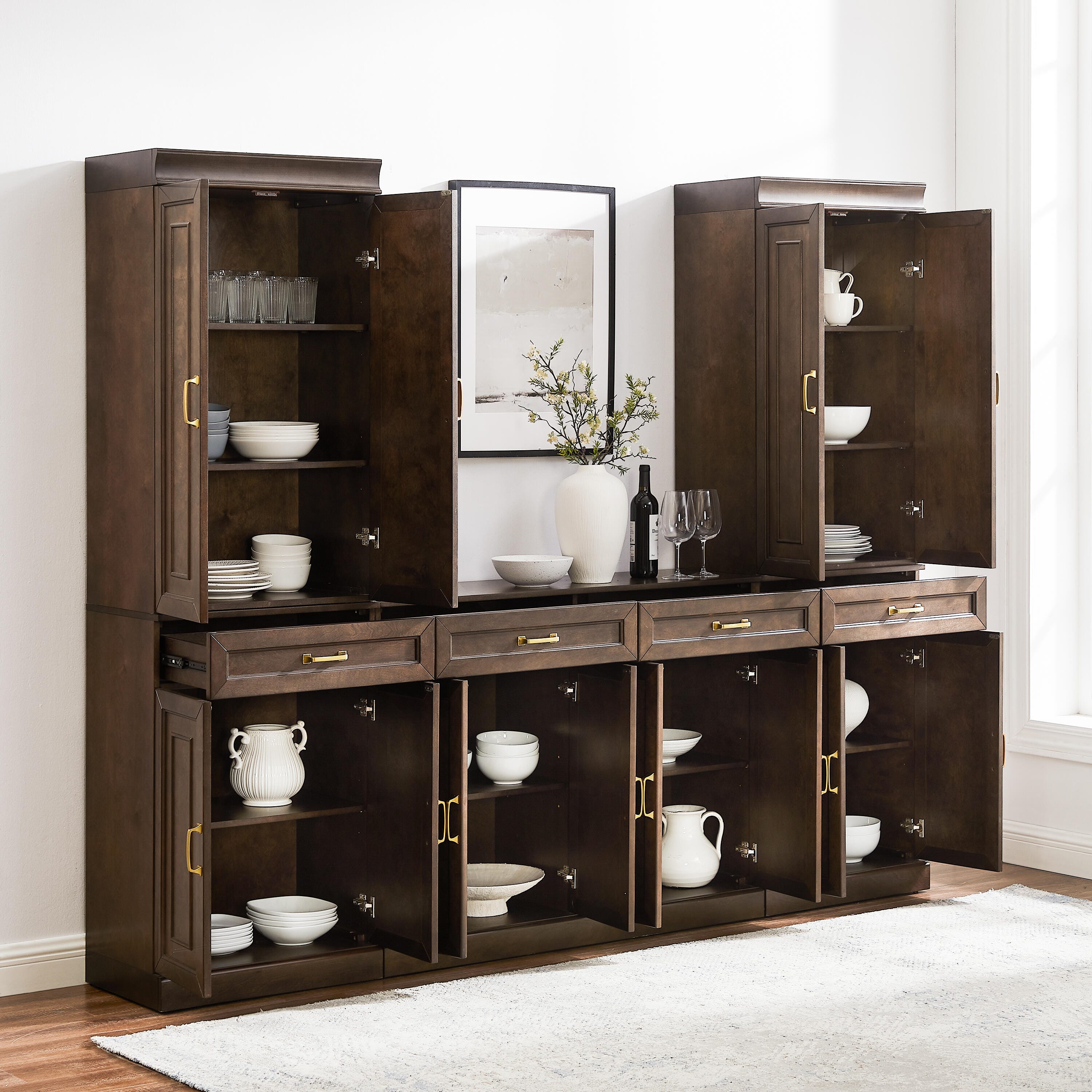 Crosley Furniture Stanton Sideboard And Pantry Set, , large