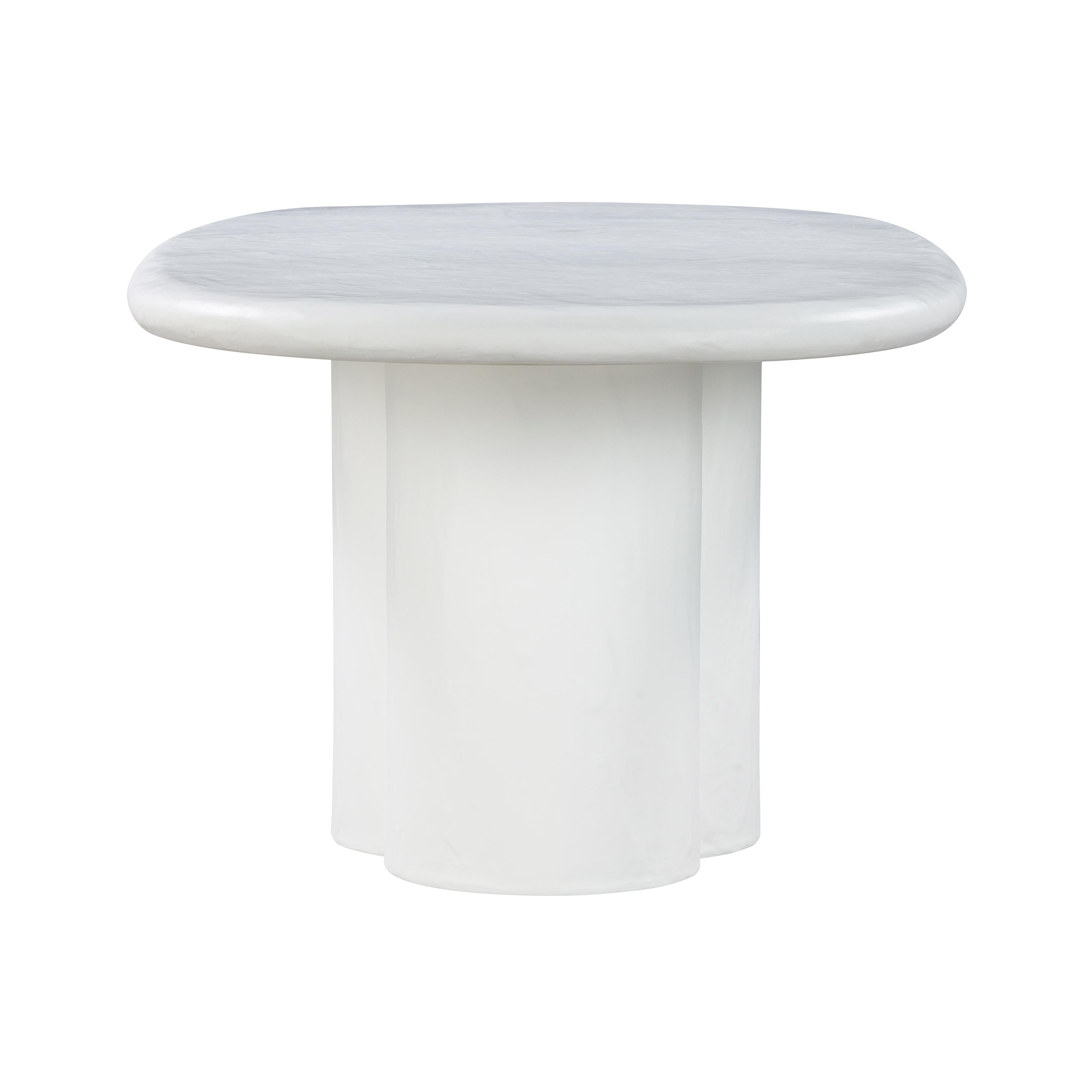 TOV Furniture Elika Dining Table, White, large
