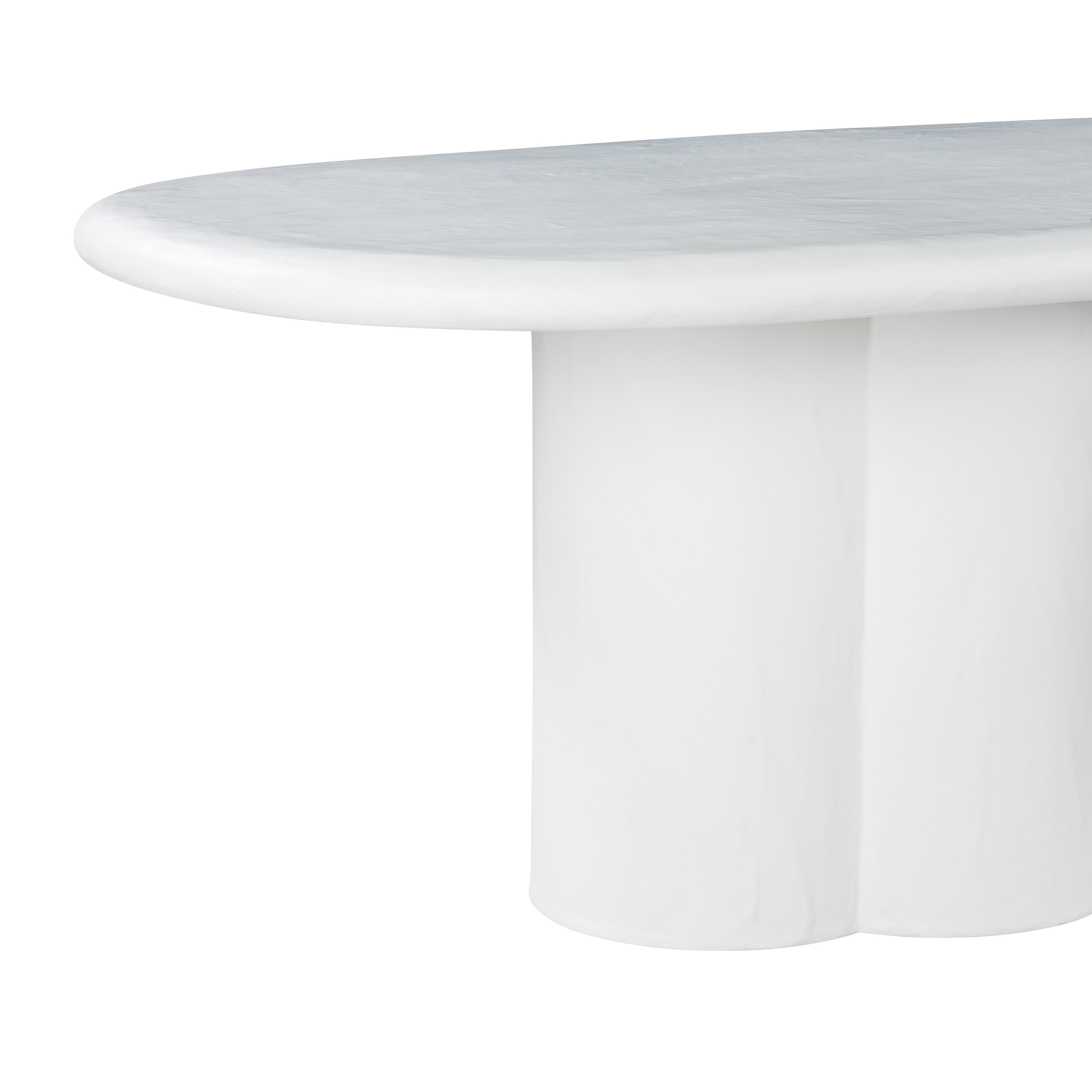 TOV Furniture Elika Dining Table, White, large