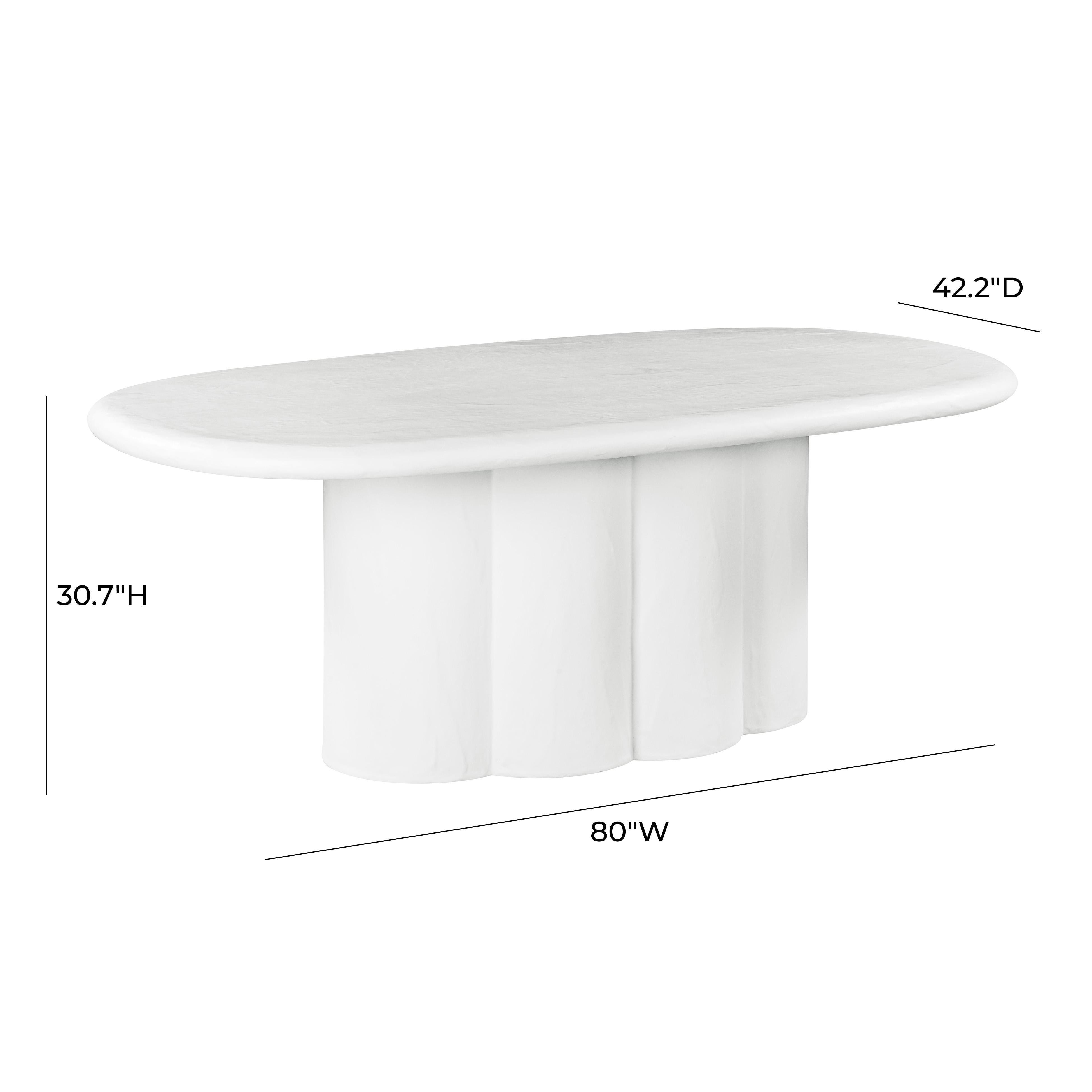TOV Furniture Elika Dining Table, White, large