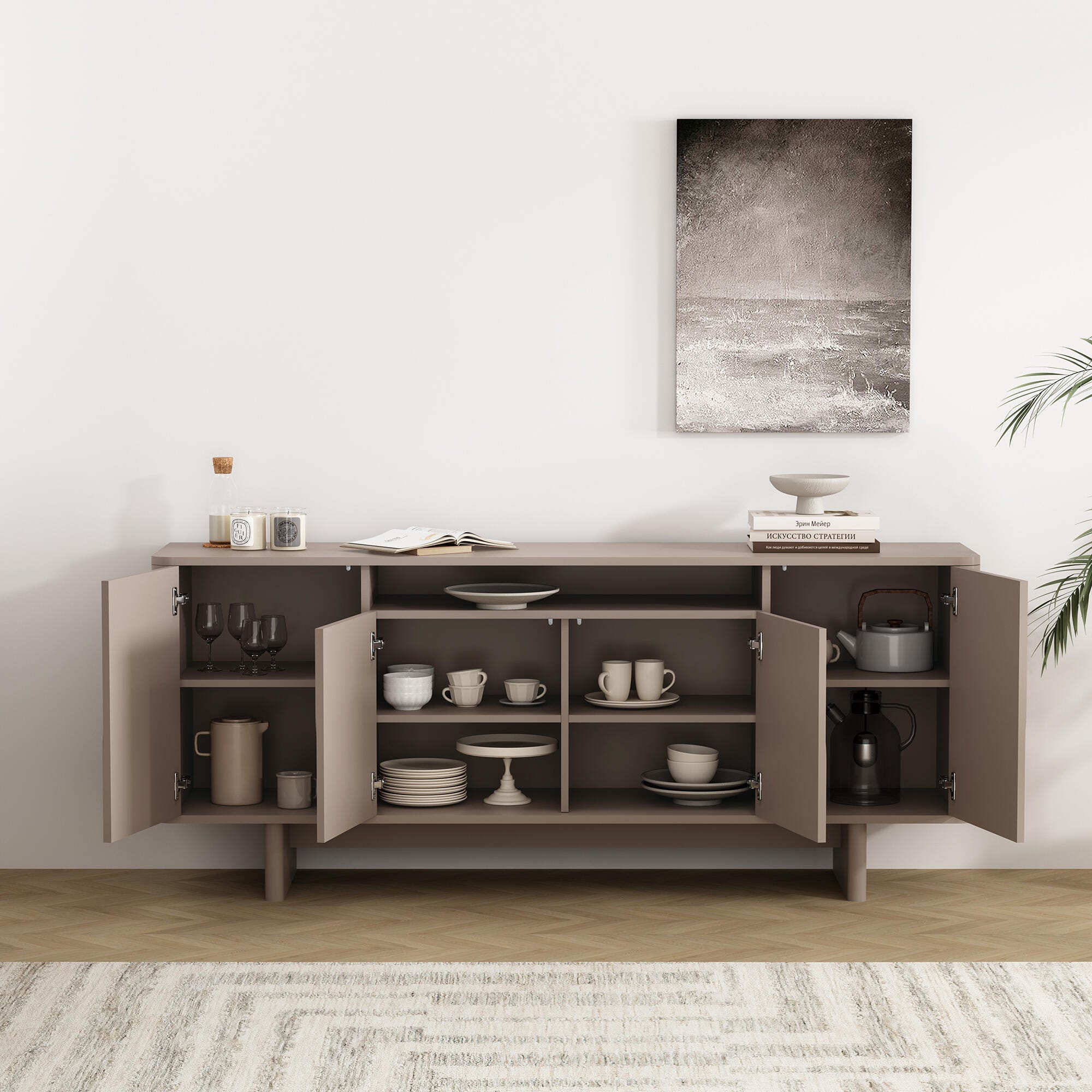 Manhattan Comfort Ella Sideboard, Mocha, large