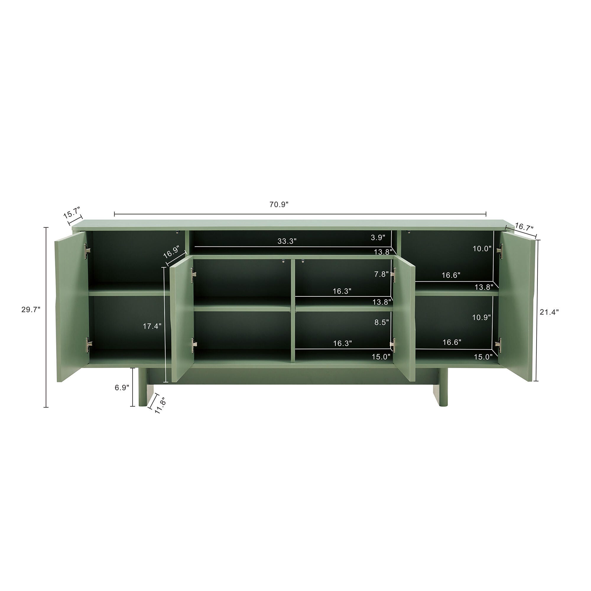 Manhattan Comfort Ella Sideboard, Sage Green, large
