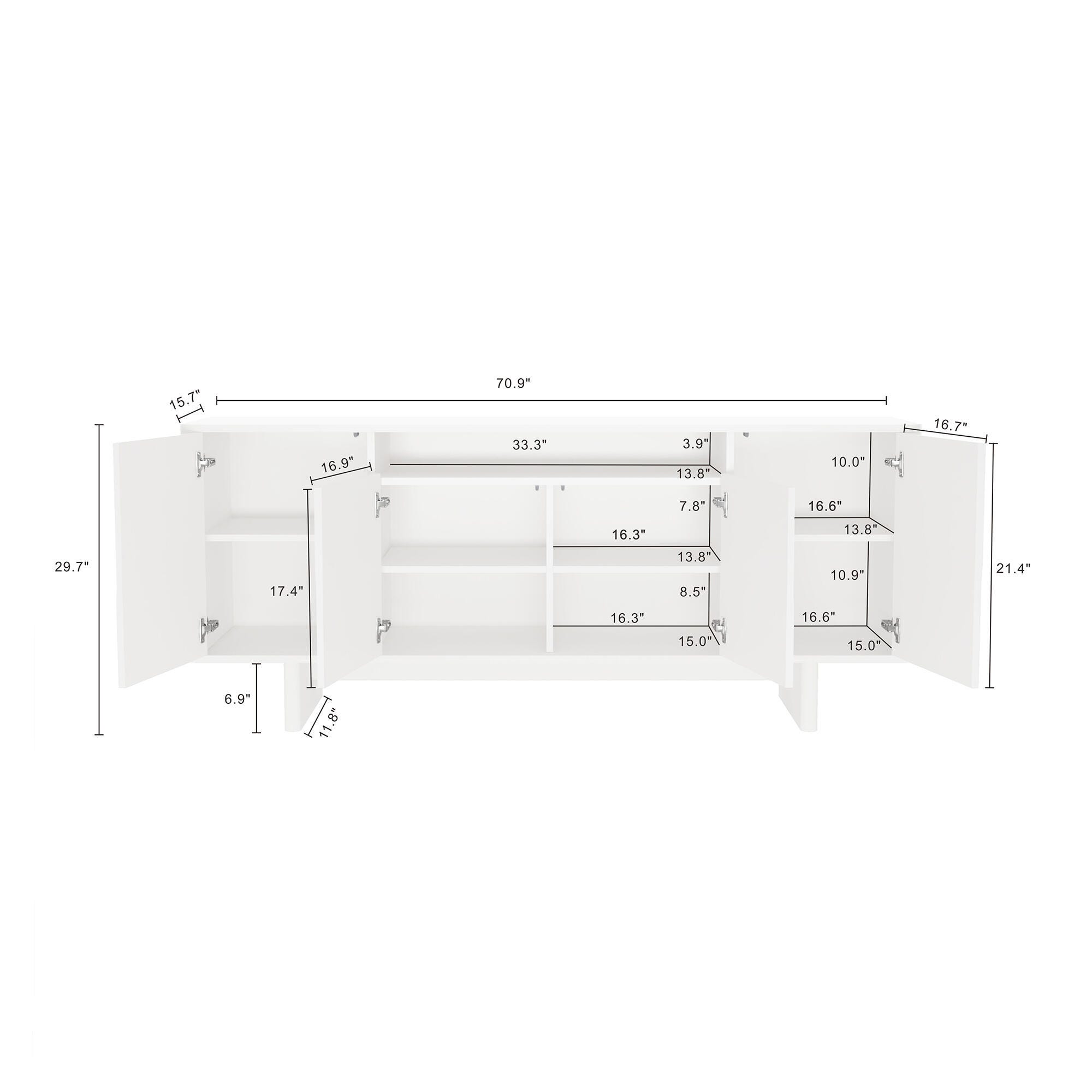 Manhattan Comfort Ella Sideboard, White, large