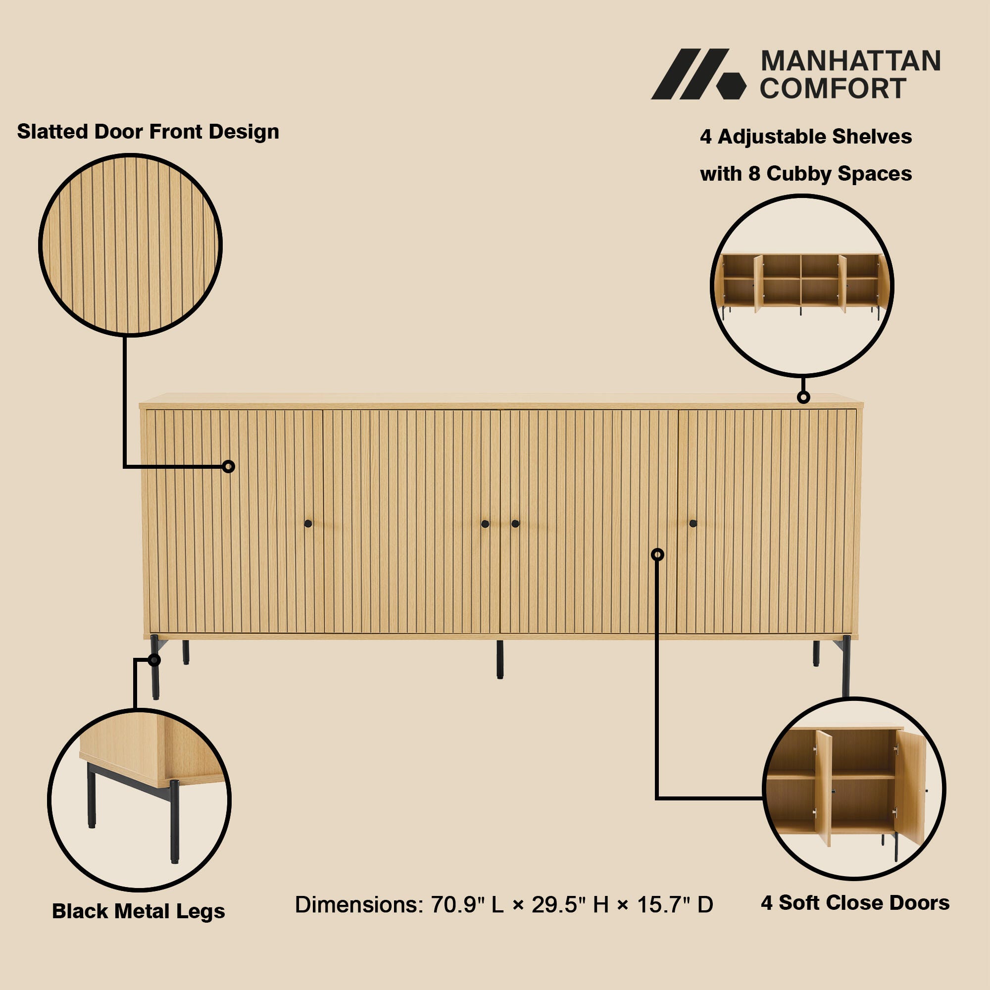Manhattan Comfort Magnolia Sideboard | Ashley