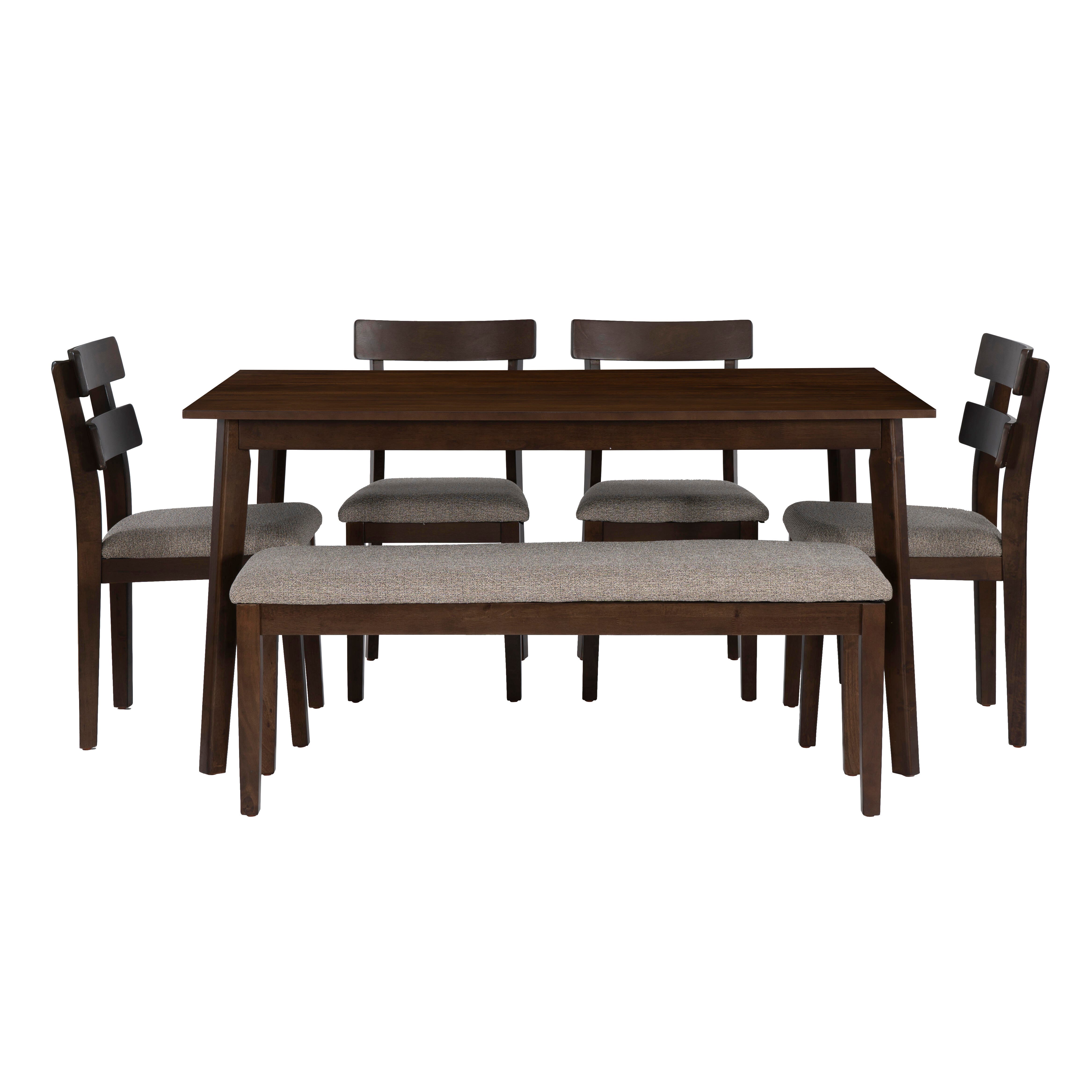 Linon Devin Dining Table with 4 Chairs and Bench, , large