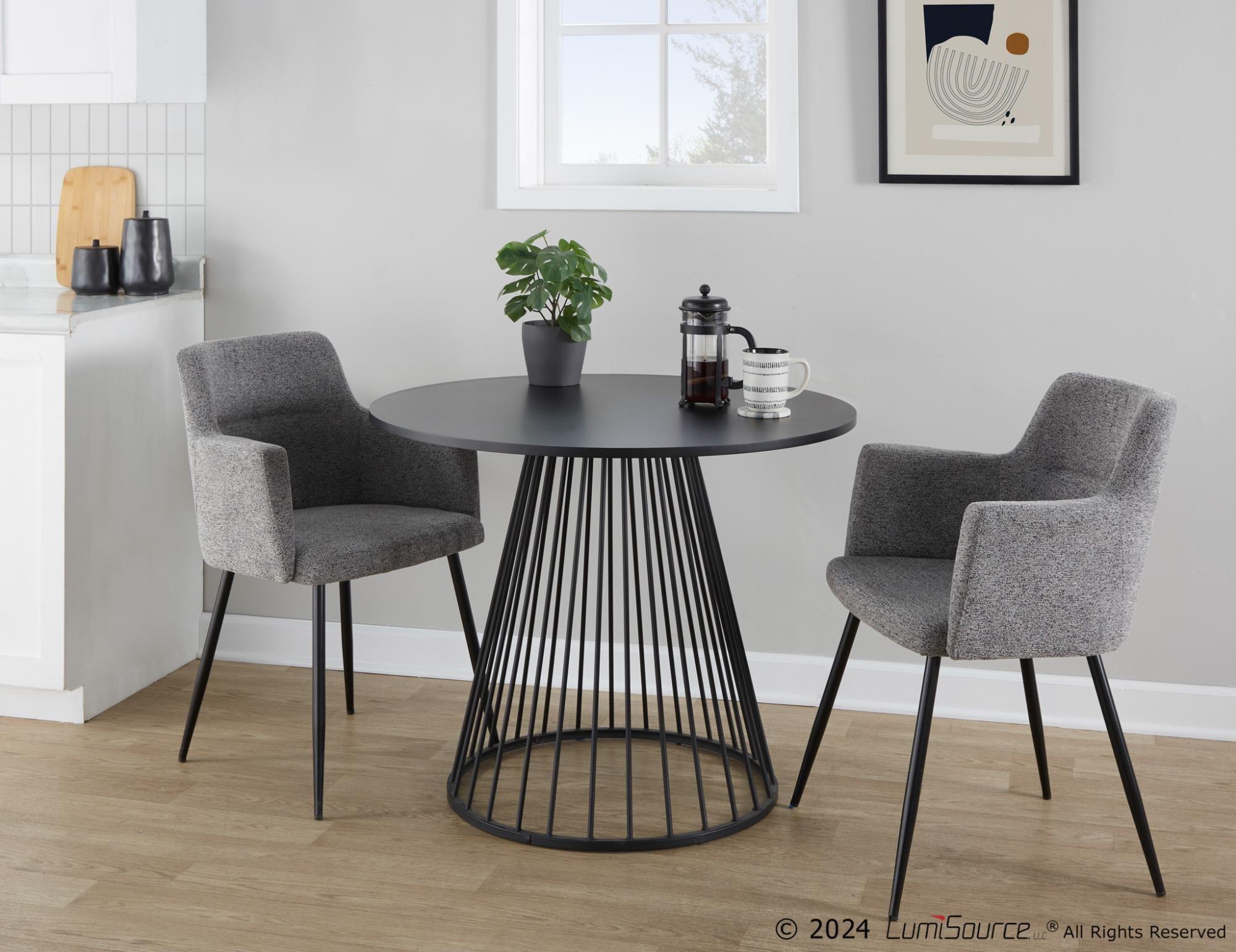LumiSource Canary Dining Table, Black, large