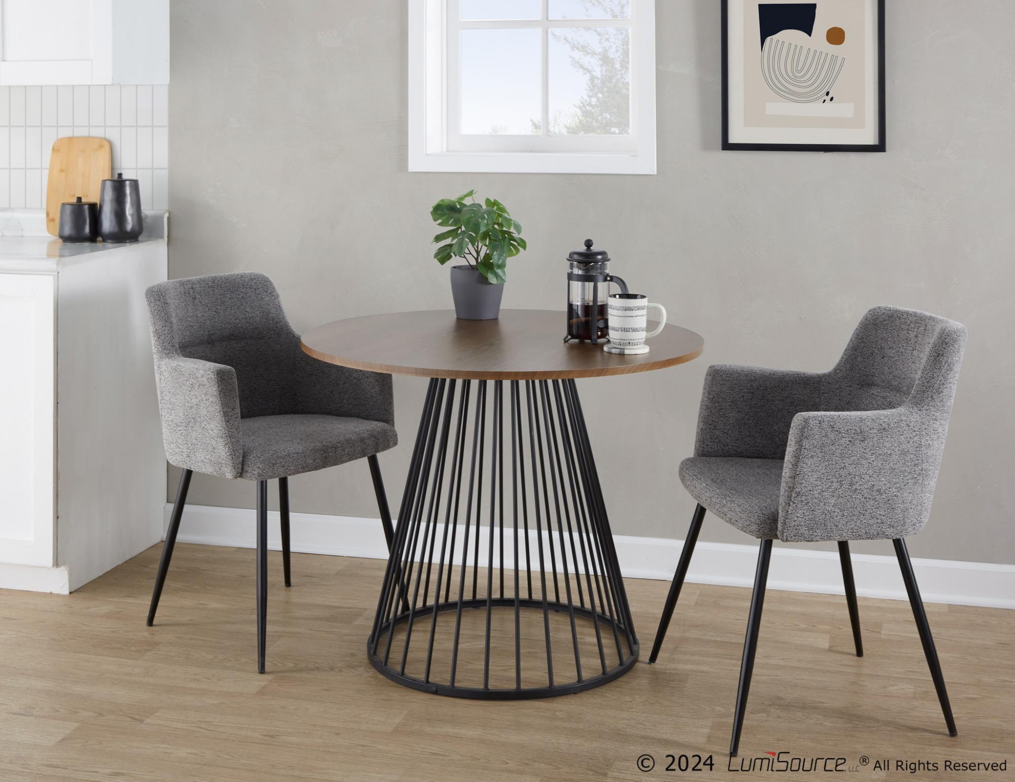 LumiSource Canary Dining Table, Walnut, large