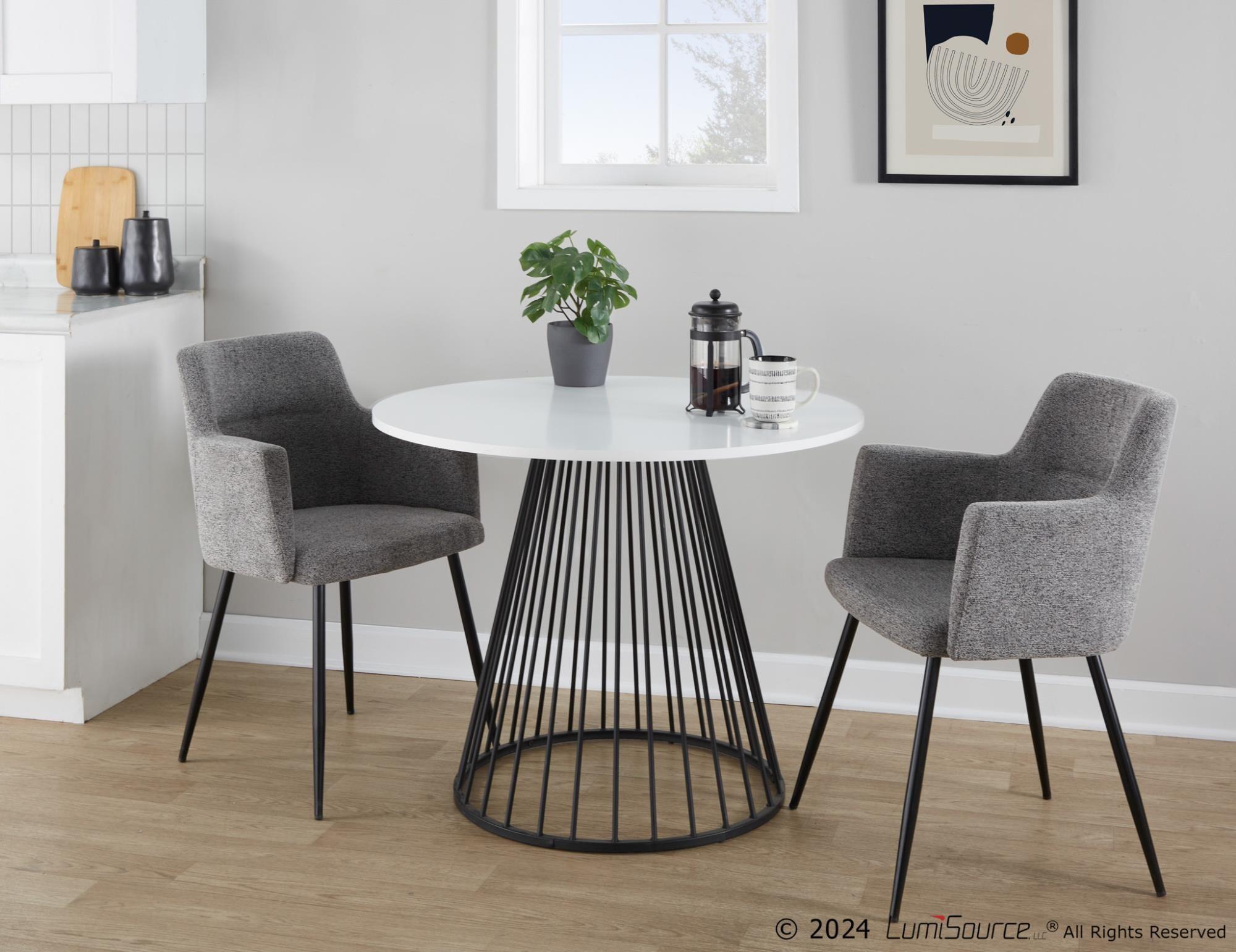 LumiSource Canary Dining Table, White, large