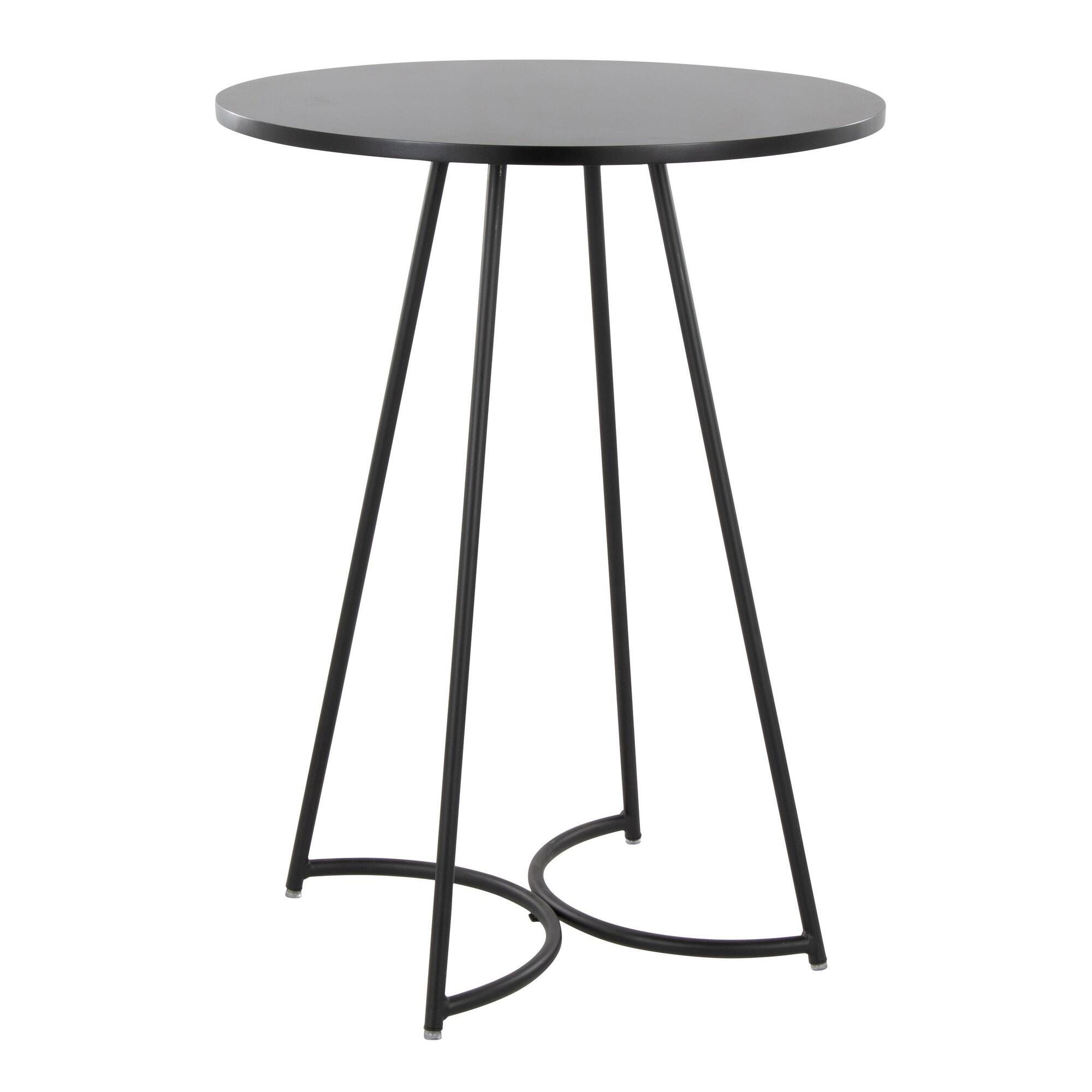 LumiSource Cece Counter Height Dining Table, Black, large