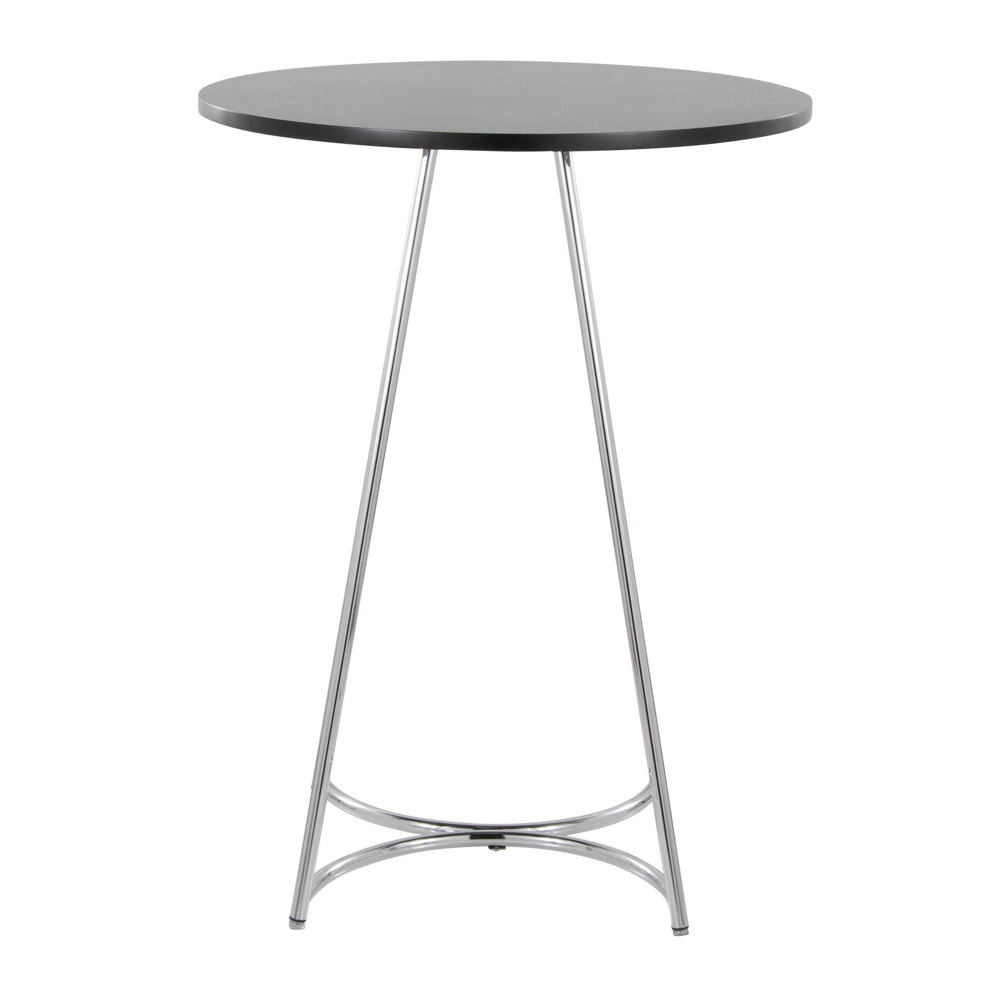 LumiSource Cece Counter Height Dining Table, Black/Chrome, large