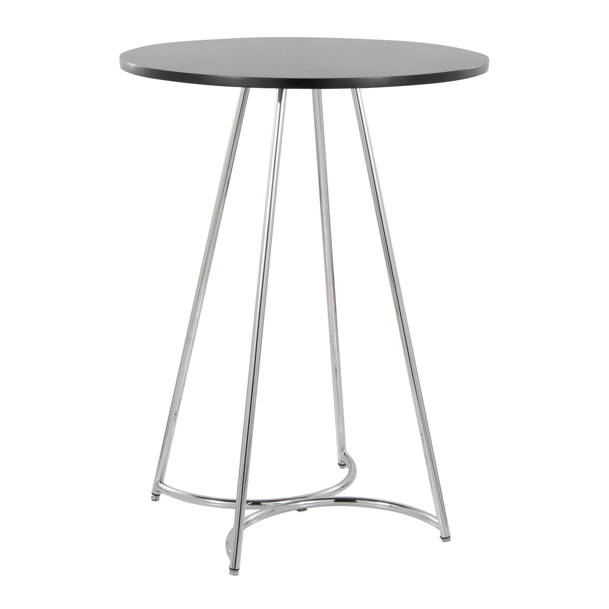 LumiSource Cece Counter Height Dining Table, Black/Chrome, large